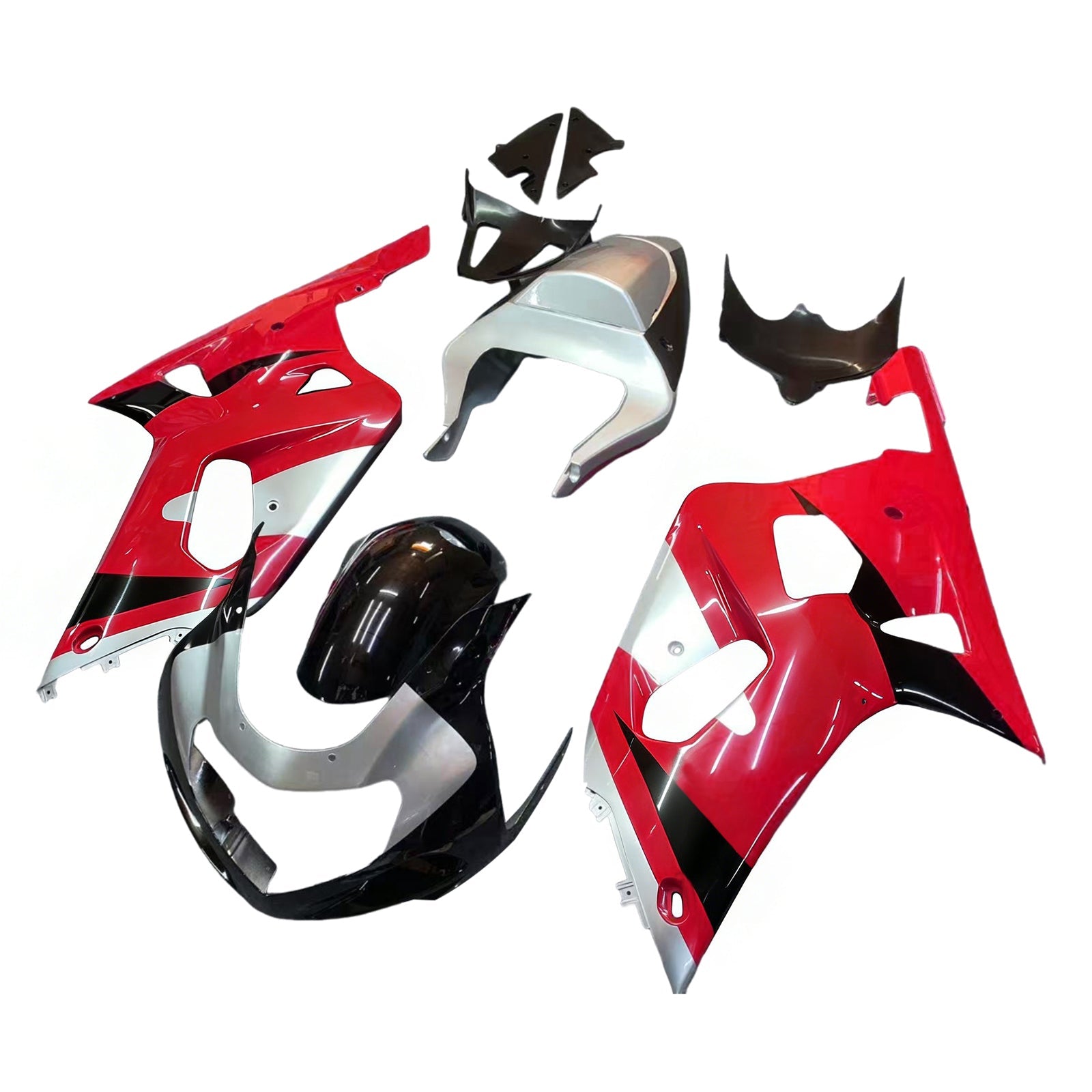 페어링 2001-2003 스즈키 GSXR 600 레드 & 실버 GSXR 제네릭