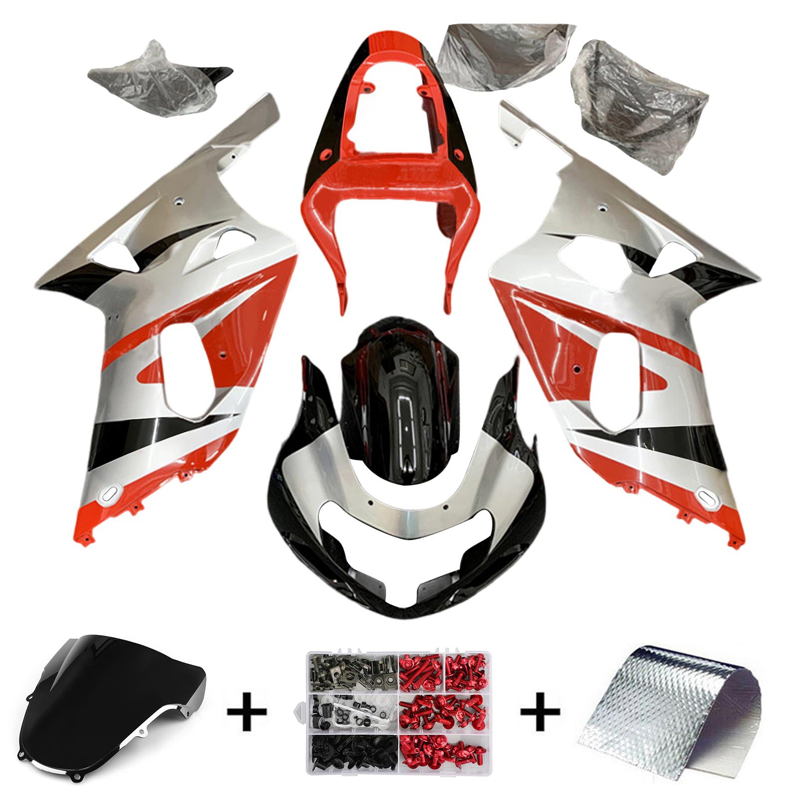 Suzuki GSXR600 GSXR750 2001-2003 K1 Fairing Kit Bodywork Plastic ABS