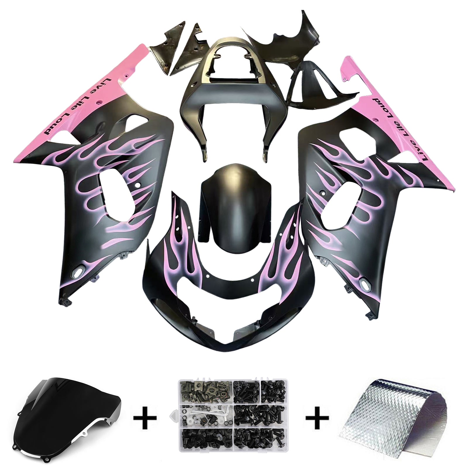 Pink Injection Fairing Kit For Suzuki GSXR600 2001-2003 GSXR750 2000-2003 K1