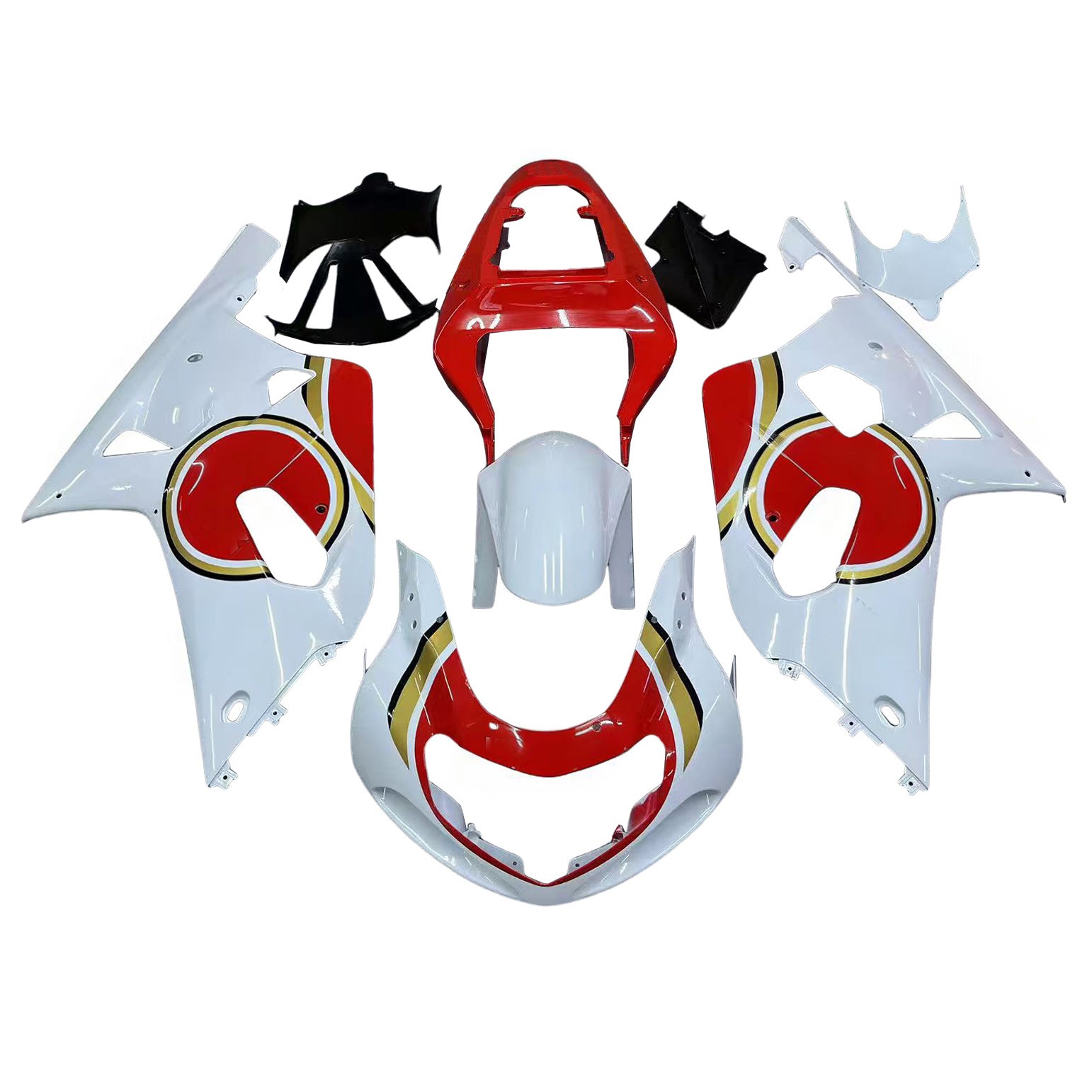 Fairings 2001-2003 Suzuki GSXR 750 White Red Lucky Strike Generic