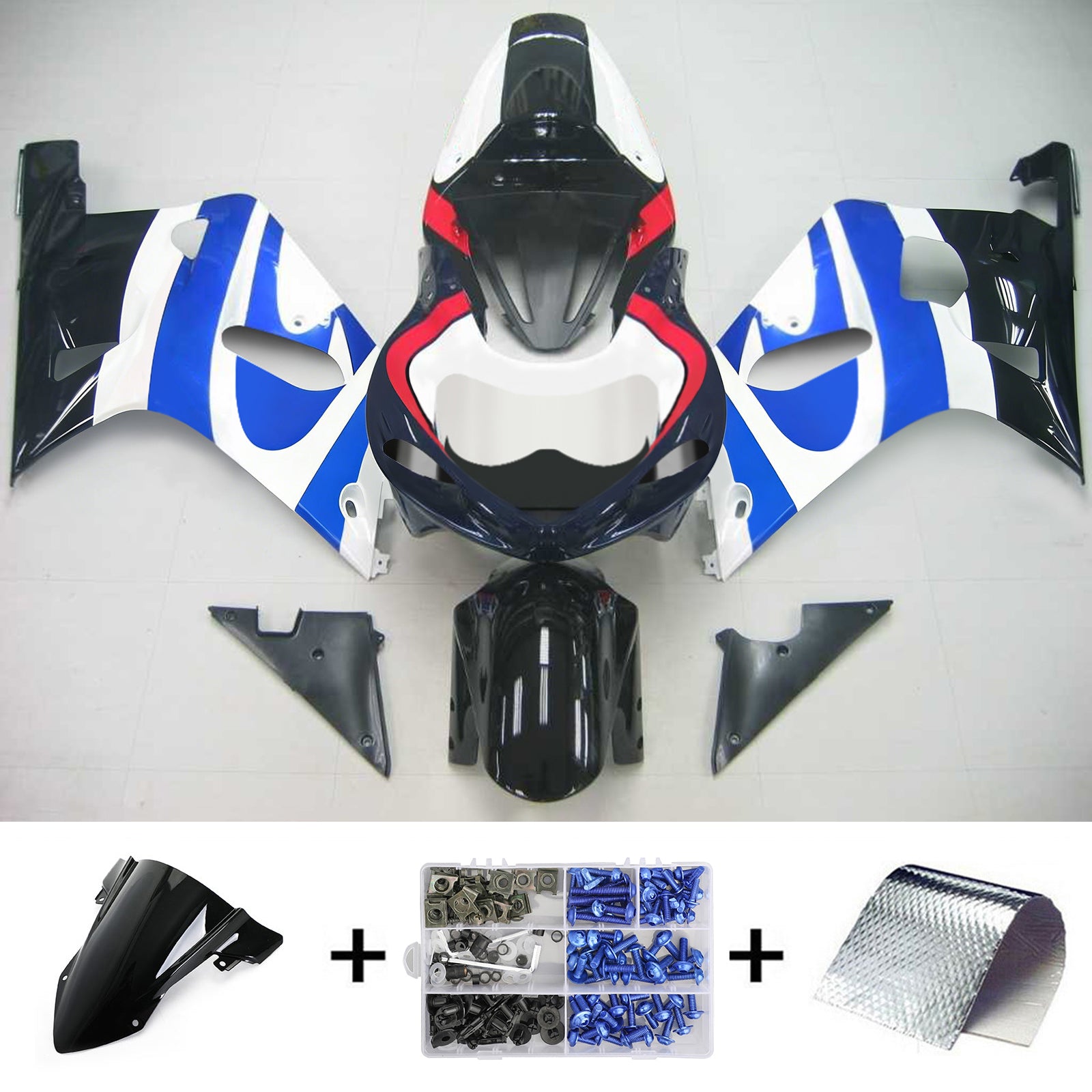 스즈키 GSXR750 2001-2003 페어링 키트 차체 플라스틱 ABS