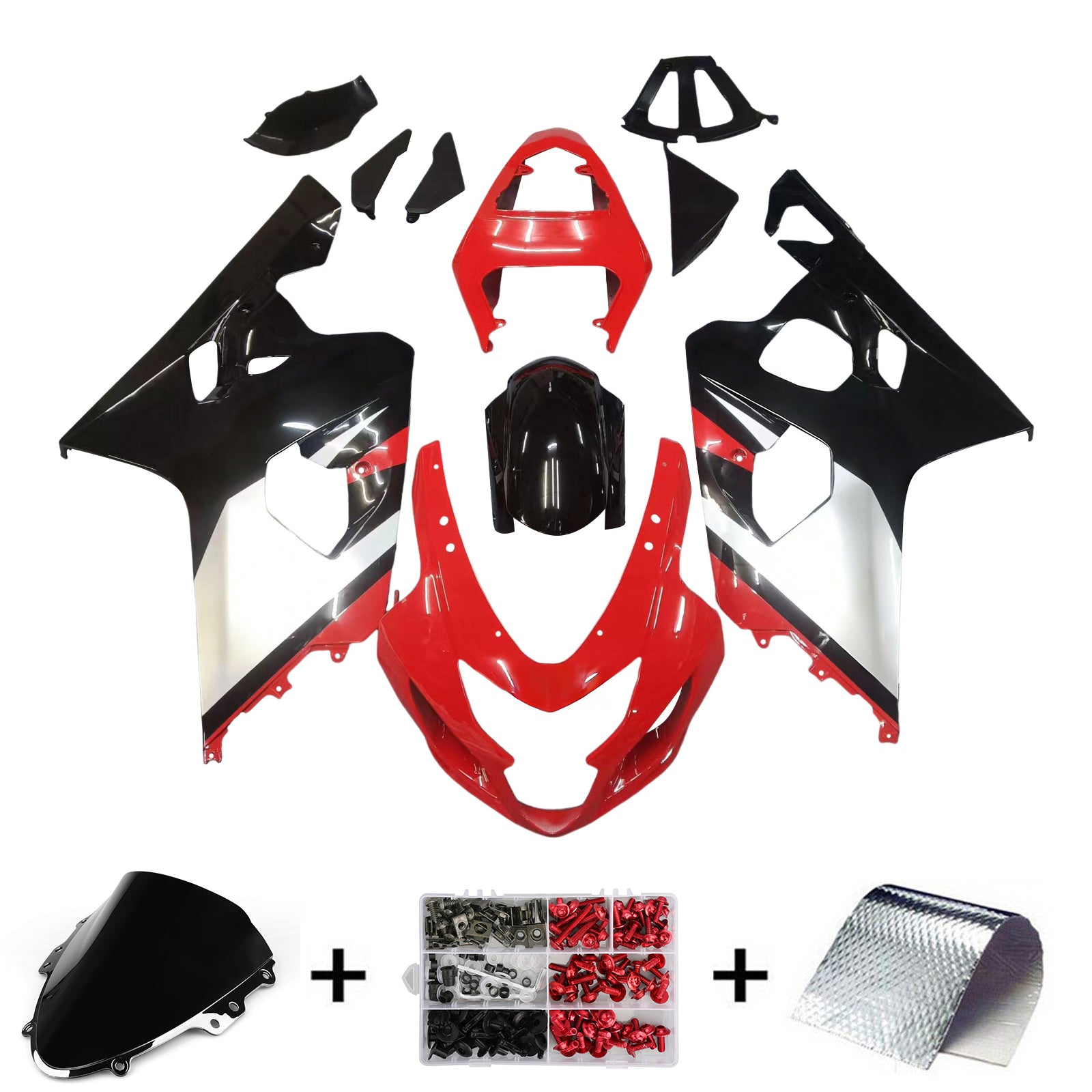 Fairings 2004-2005 Suzuki GSXR 600 750 Red & Black GSXR Generic