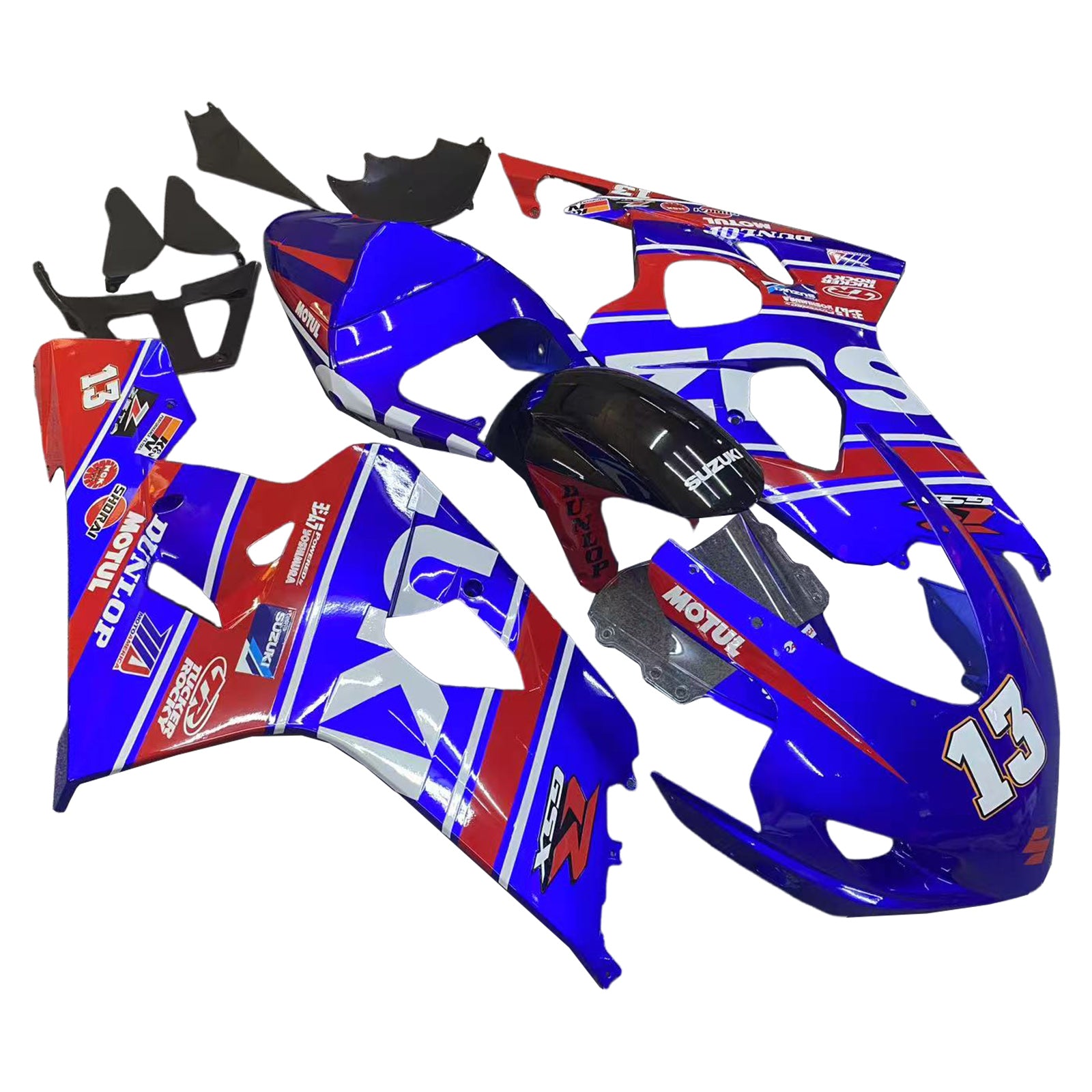 Carenados 2004-2005 Suzuki GSXR 600 750 Blanco y Rojo Lucky Strike Genérico