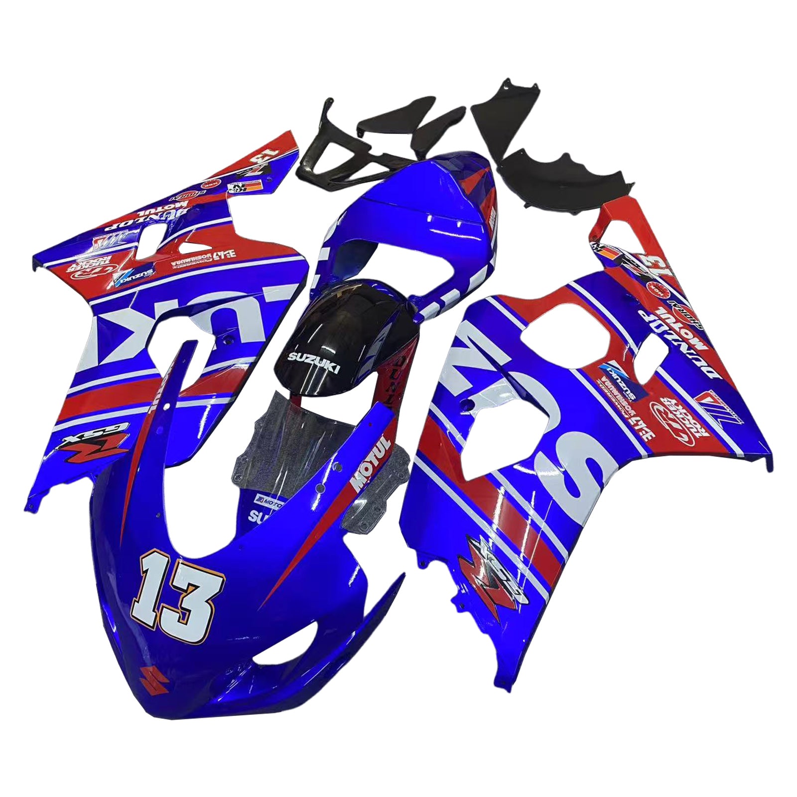 Carenados 2004-2005 Suzuki GSXR 600 750 Blanco y Rojo Lucky Strike Genérico