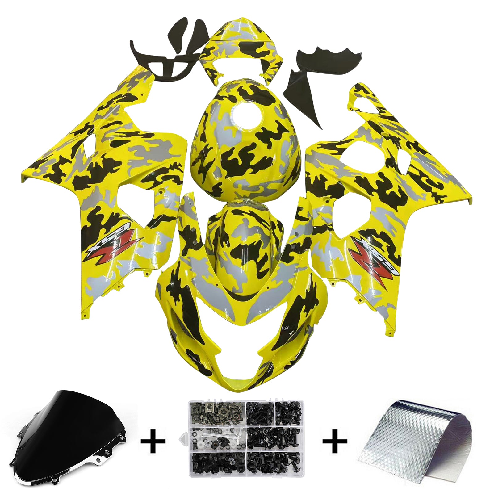 Amotopart Suzuki GSXR 600/750 2004-2005 K4 Fairing Kit Bodywork Plastic ABS