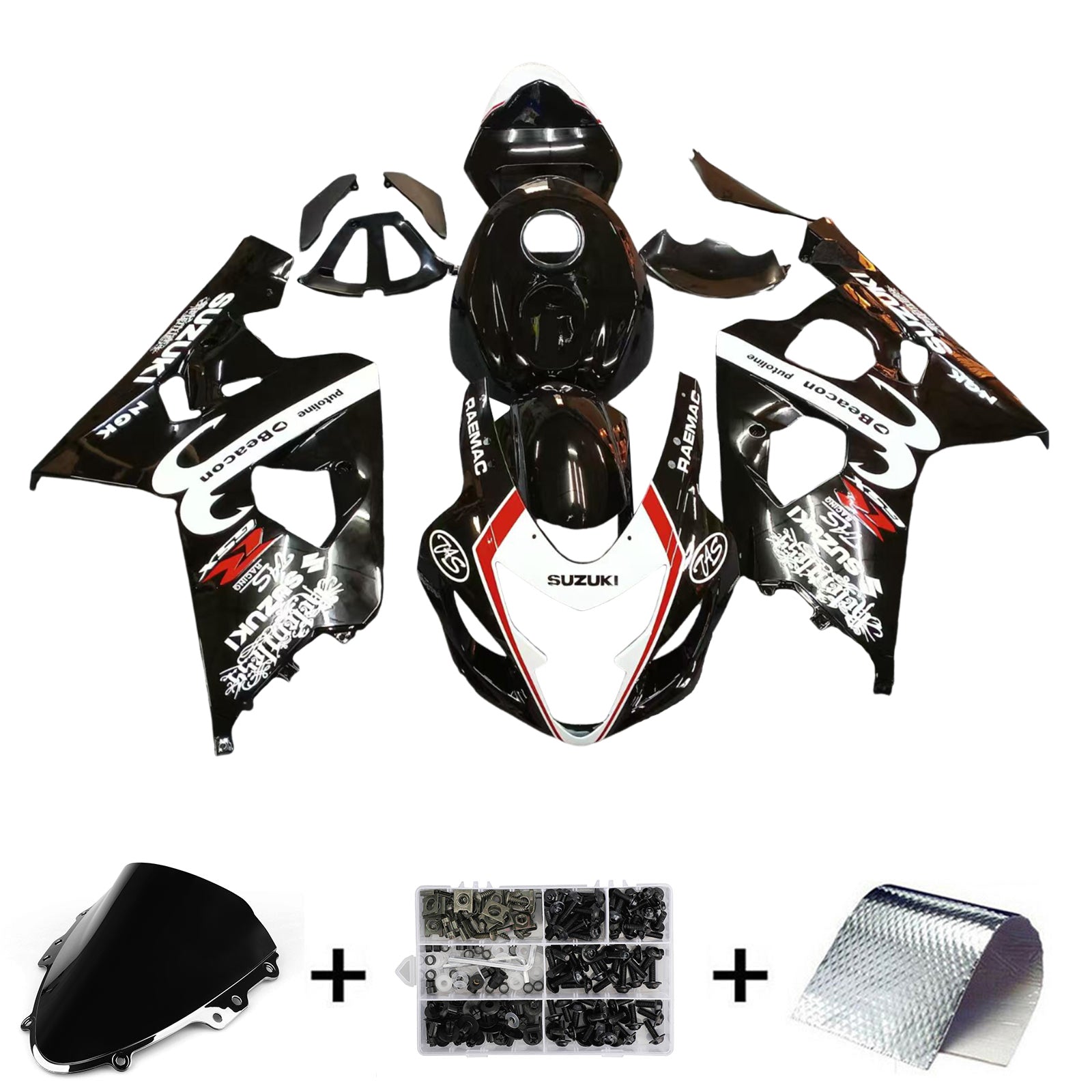 Amotopart Suzuki GSXR 600/750 2004-2005 K4 Fairing Kit Bodywork Plastic ABS