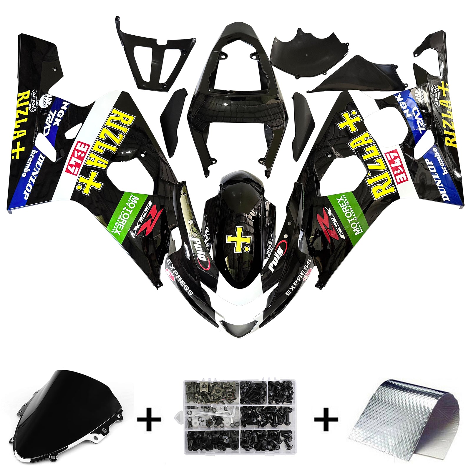Amotopart Suzuki GSXR 600/750 2004-2005 K4 Fairing Kit Bodywork Plastic ABS
