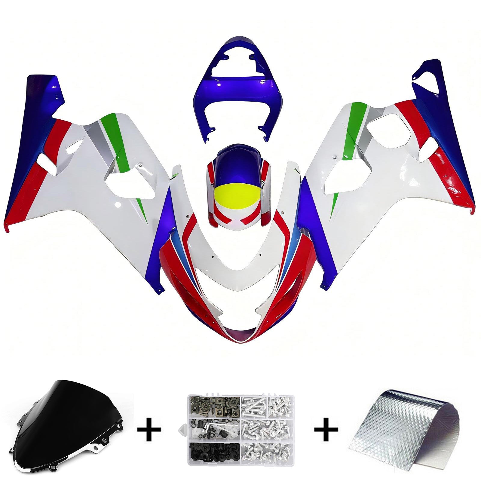 Amotopart Suzuki GSXR 600/750 2004-2005 K4 Fairing Kit Bodywork Plastic ABS