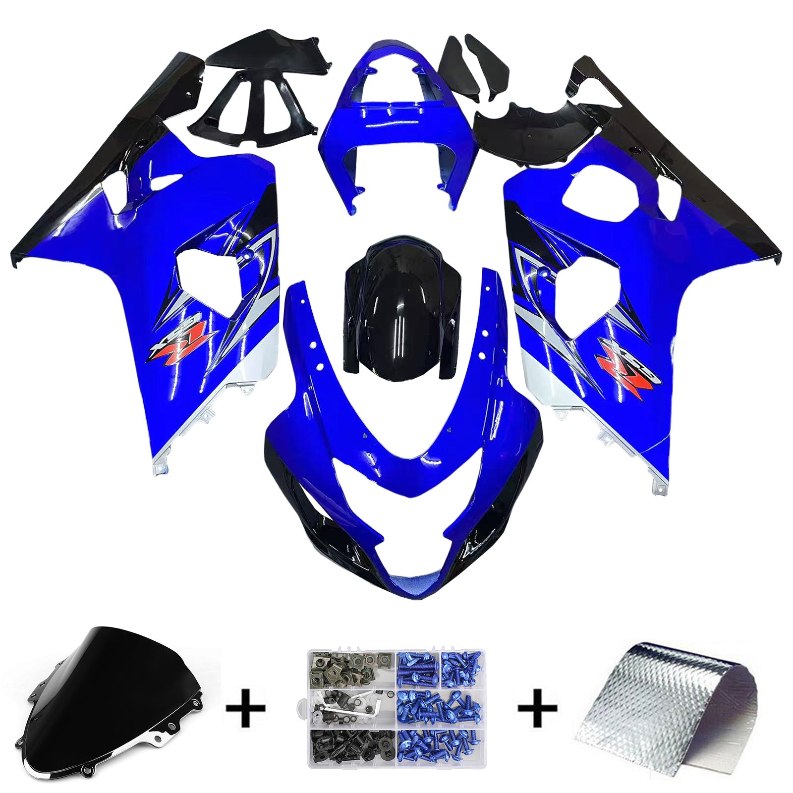 Amotopart Suzuki GSXR 600/750 2004-2005 K4 Fairing Kit Bodywork Plastic ABS
