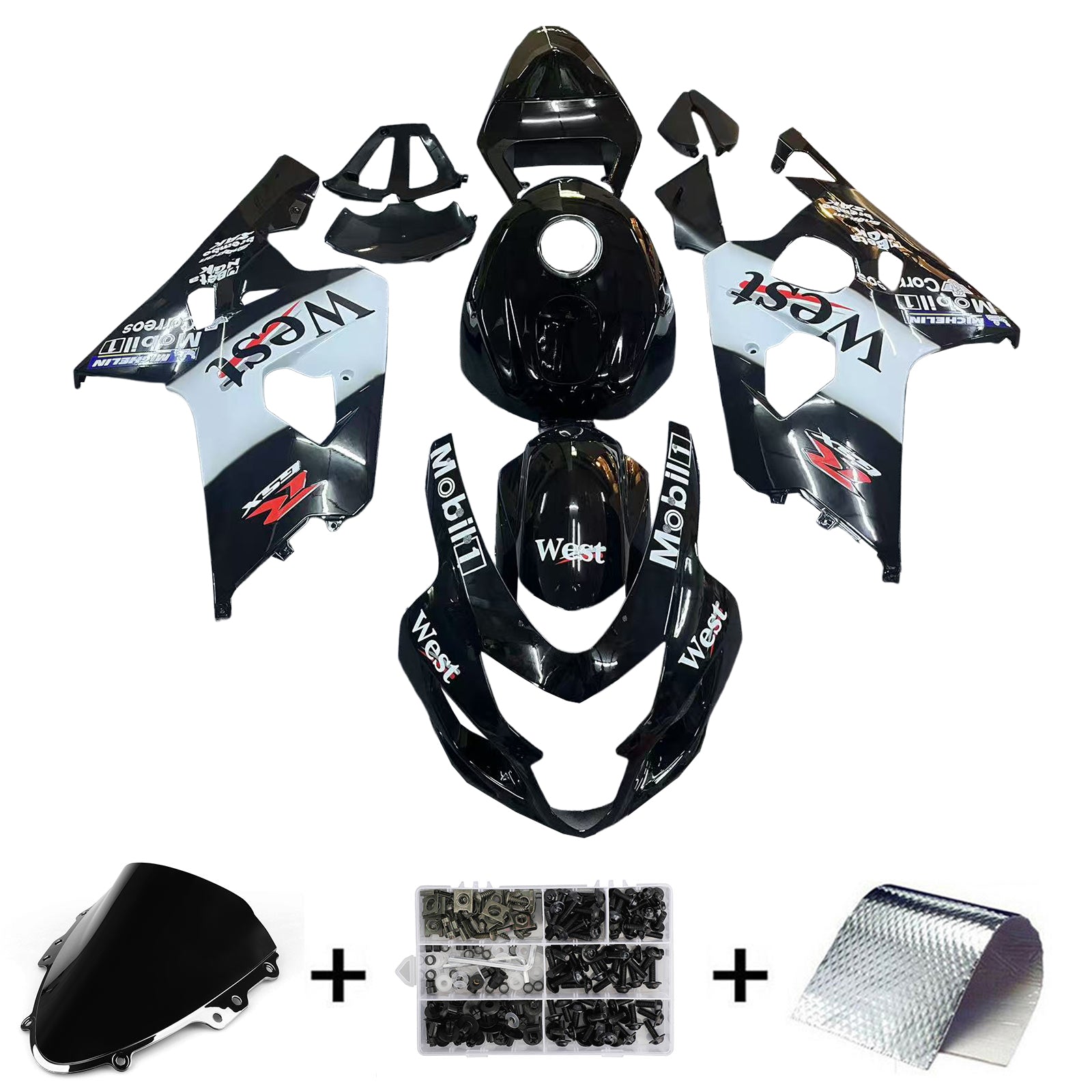 Amotopart Suzuki GSXR 600/750 2004-2005 K4 Fairing Kit Bodywork Plastic ABS