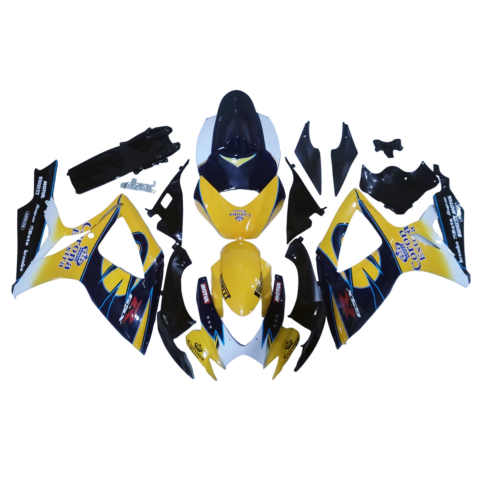 Fairings 2006-2007 Suzuki GSXR 600 750 Yellow Blue Corona GSXR Generic