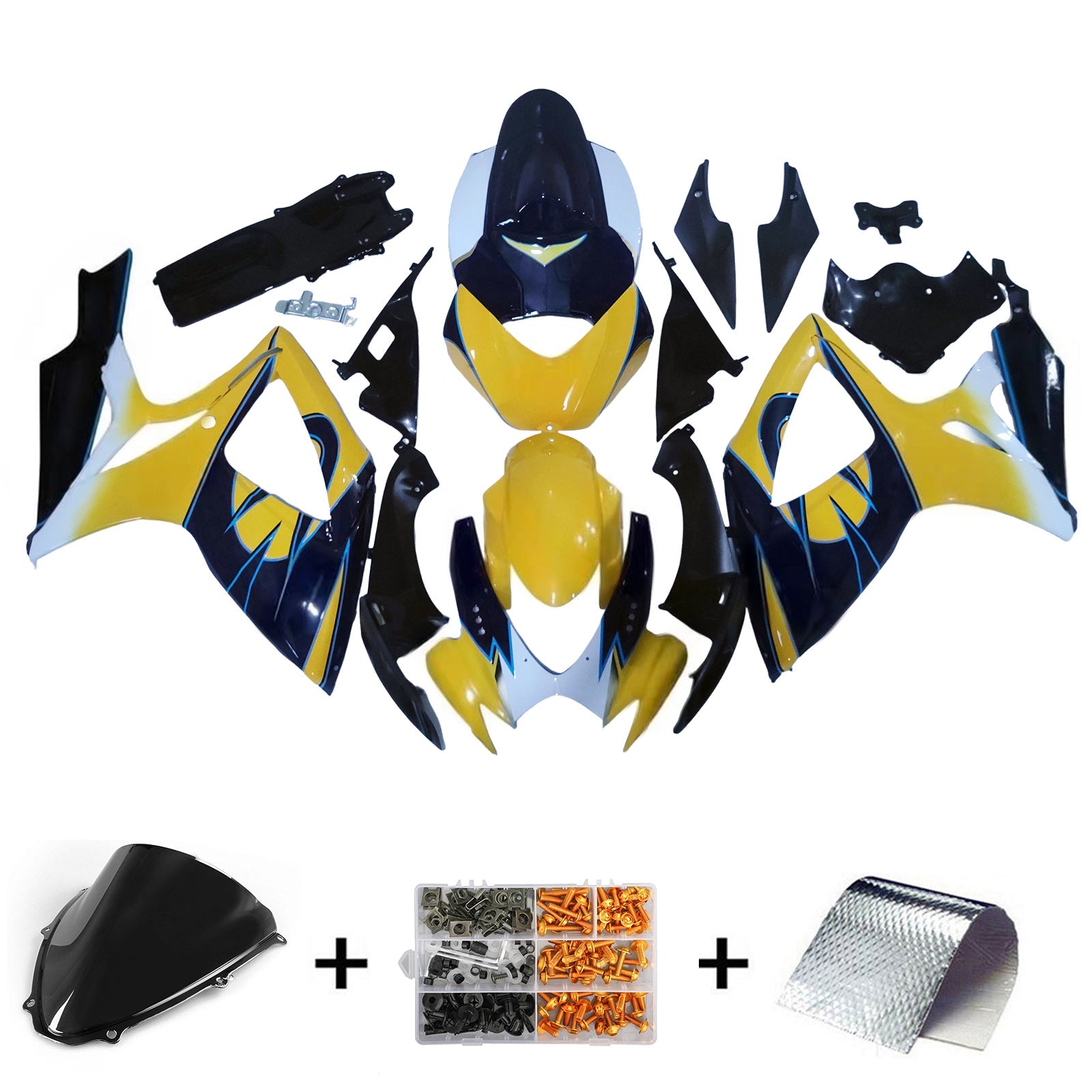 Fairings 2006-2007 Suzuki GSXR 600 750 Yellow Blue Corona GSXR Generic