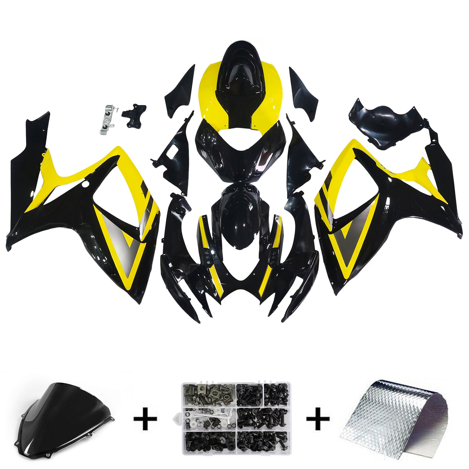 Fairings 2006-2007 Suzuki GSXR 600 750 Black & Yellow GSXR Generic