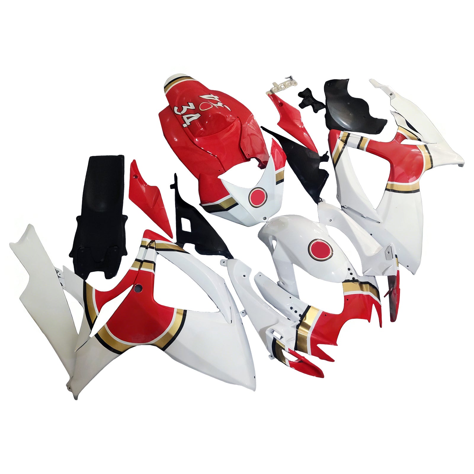 Fairings 2006-2007 Suzuki GSXR 600 750 White Red Lucky Strike Generic