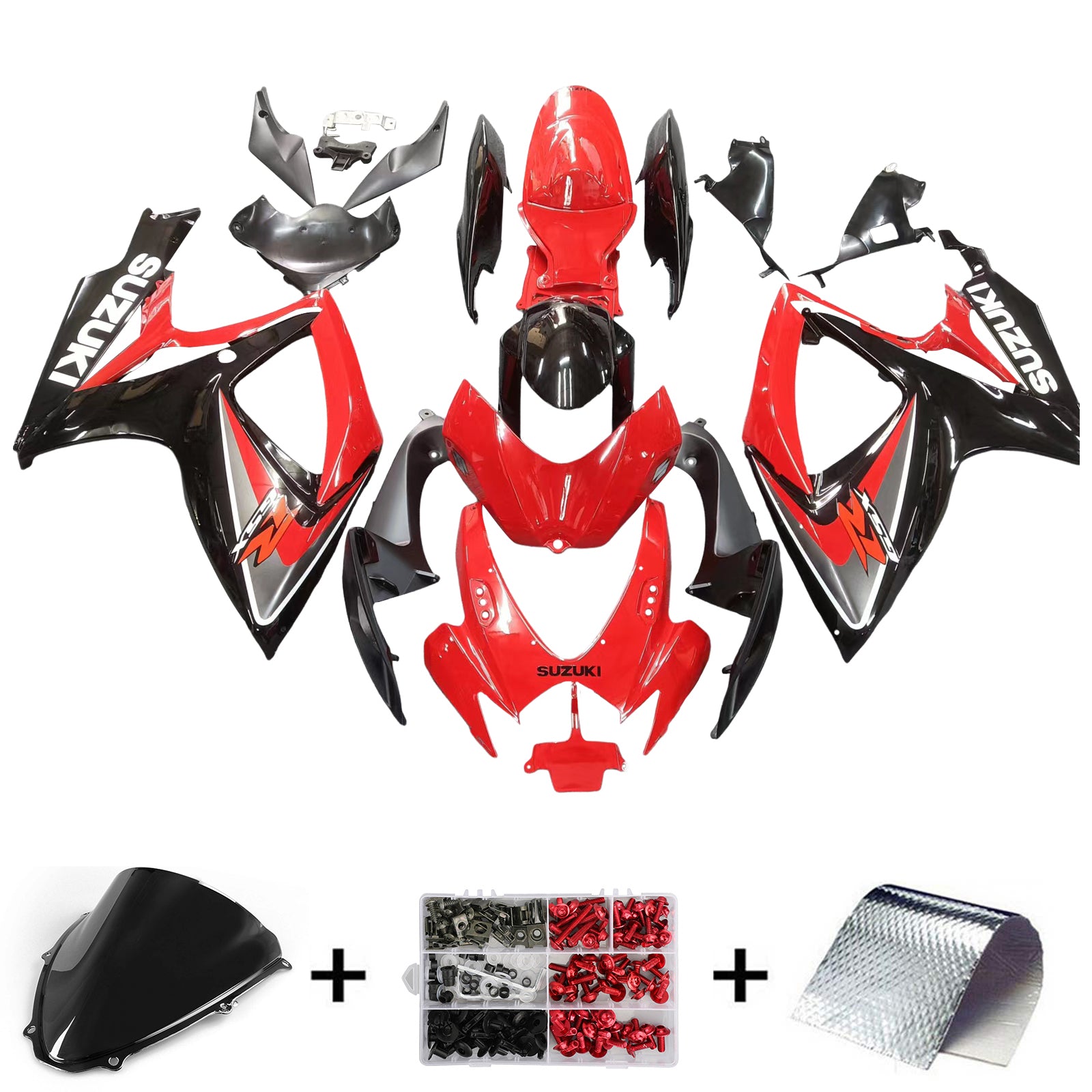 Fairings 2006-2007 Suzuki GSXR 600 750 Red & Black GSXR Generic
