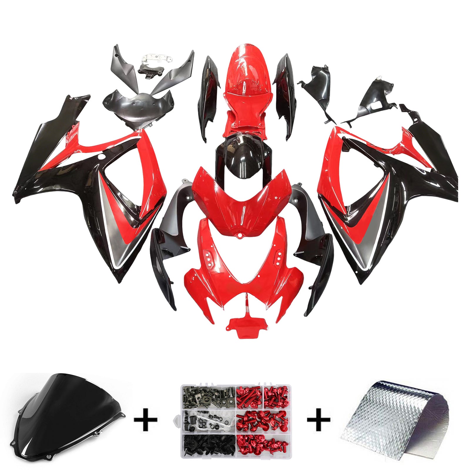 Fairings 2006-2007 Suzuki GSXR 600 750 Red & Black GSXR Generic