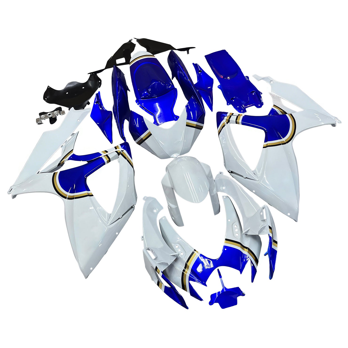 Fairings 2006-2007 Suzuki GSXR 600 750 White Blue Lucky Strike Generic