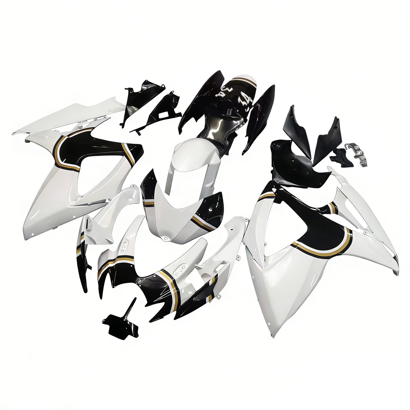 Fairings 2006-2007 Suzuki GSXR 600 750 White Black Lucky Strike Generic