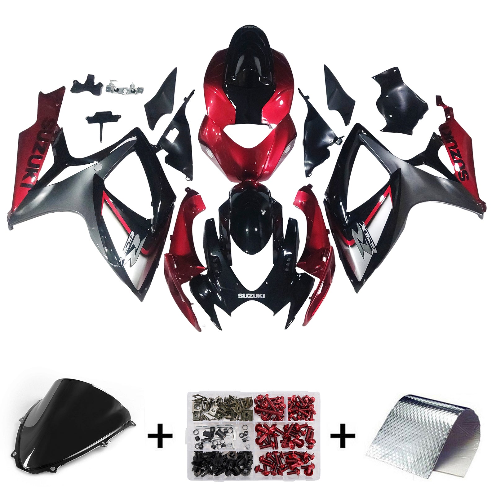 Fairings 2006-2007 Suzuki GSXR 600 750 Red Silver Black GSXR Generic