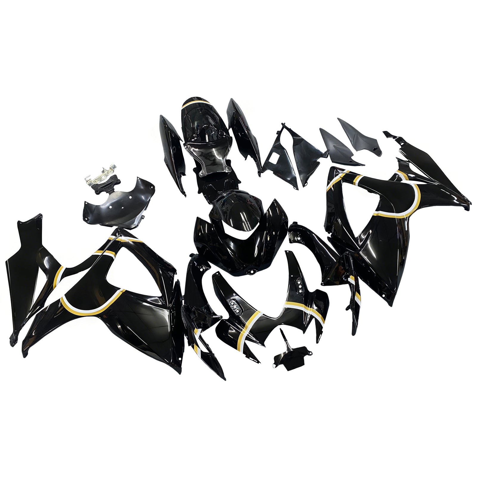 Fairings 2006-2007 Suzuki GSXR 600 750 Black Gold Lucky Strike Generic