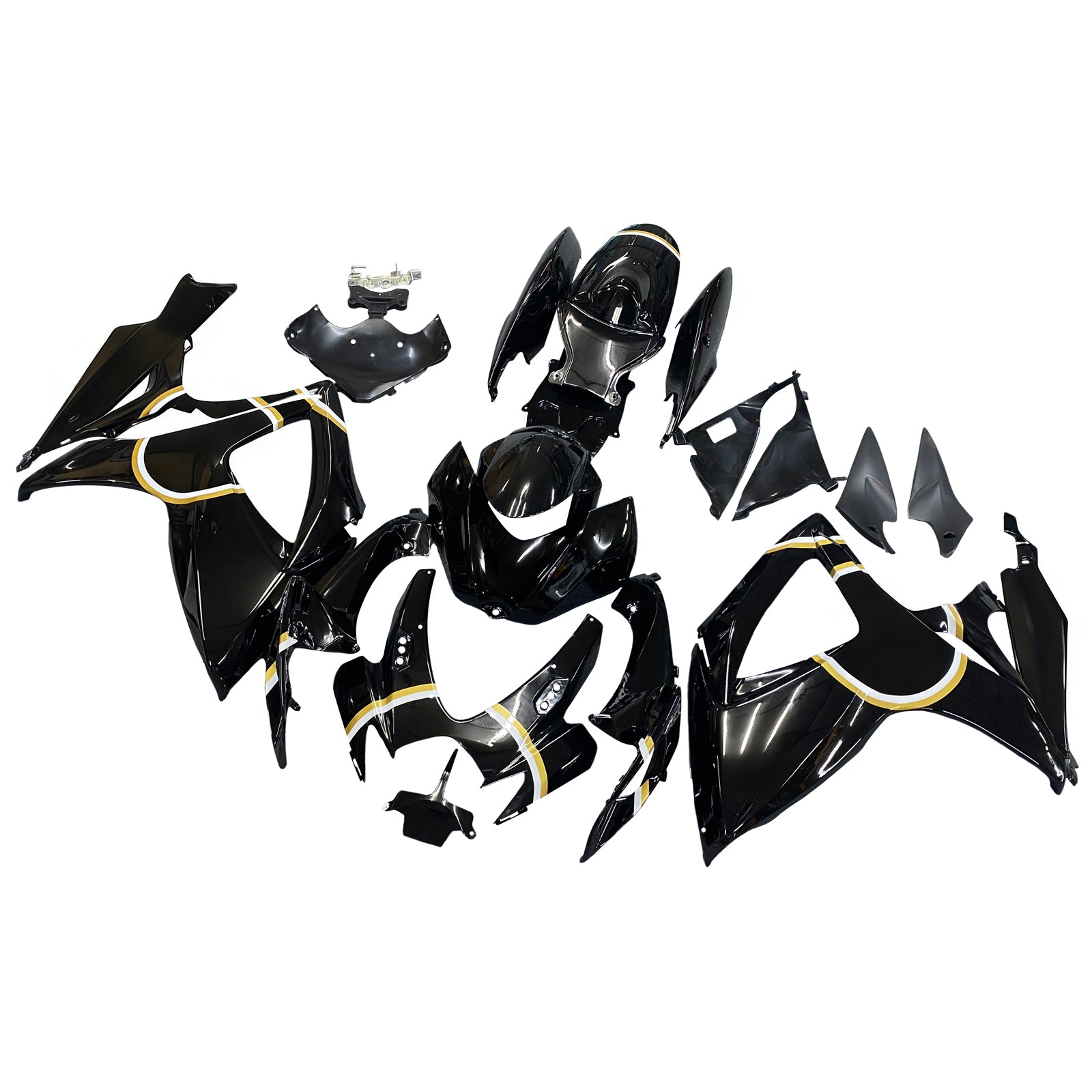Fairings 2006-2007 Suzuki GSXR 600 750 Black Gold Lucky Strike Generic