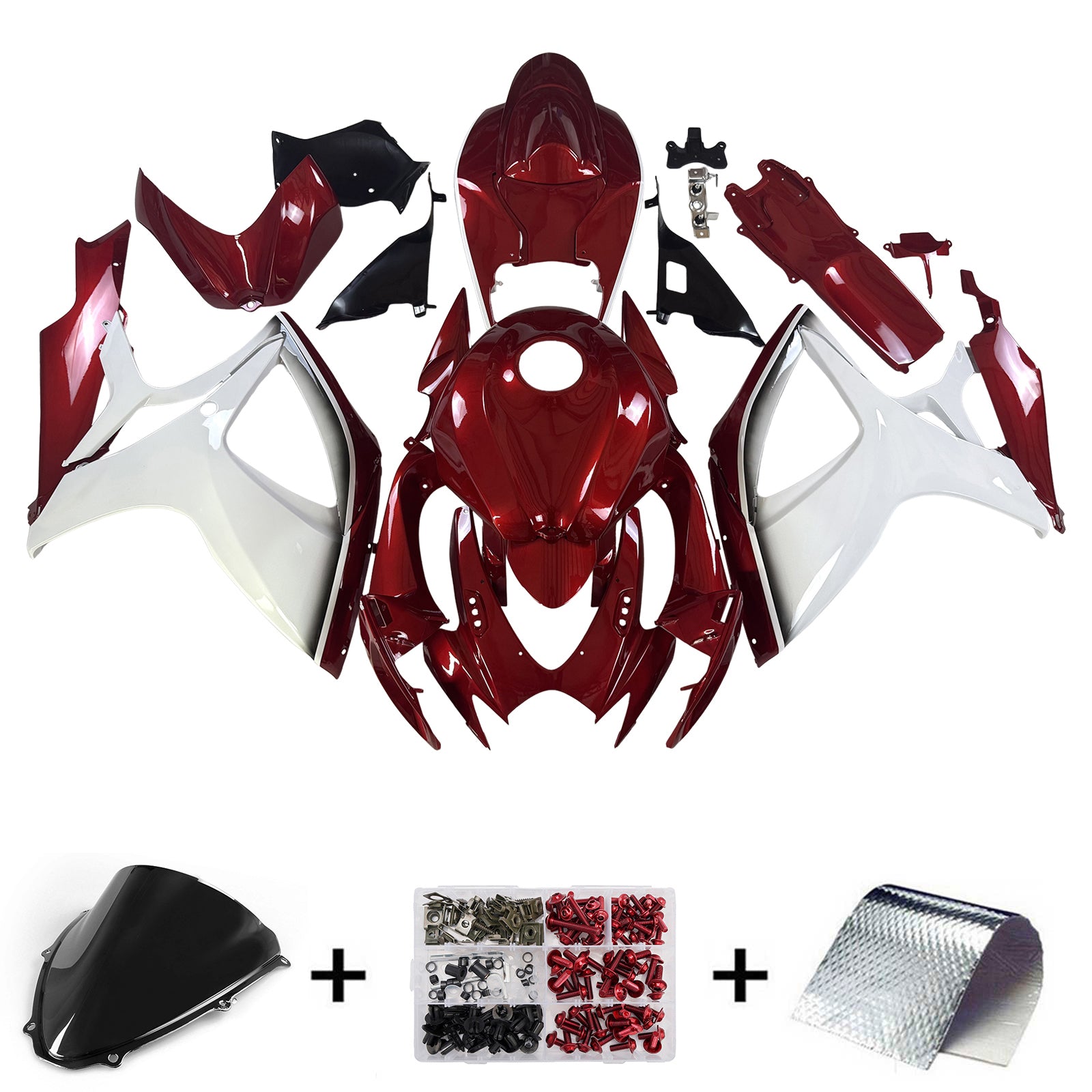 Red White Injection Fairing Kit Plastic ABS For Suzuki GSXR 600/750 2006-2007 K6