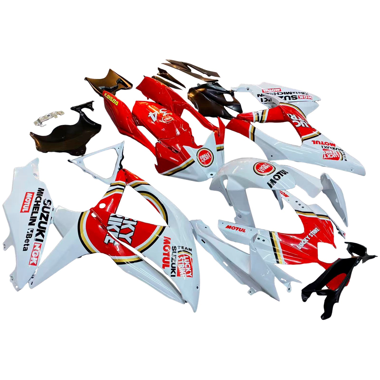 Fairings 2008-2010 Suzuki GSXR 600 750 White Red Lucky Strike Generic