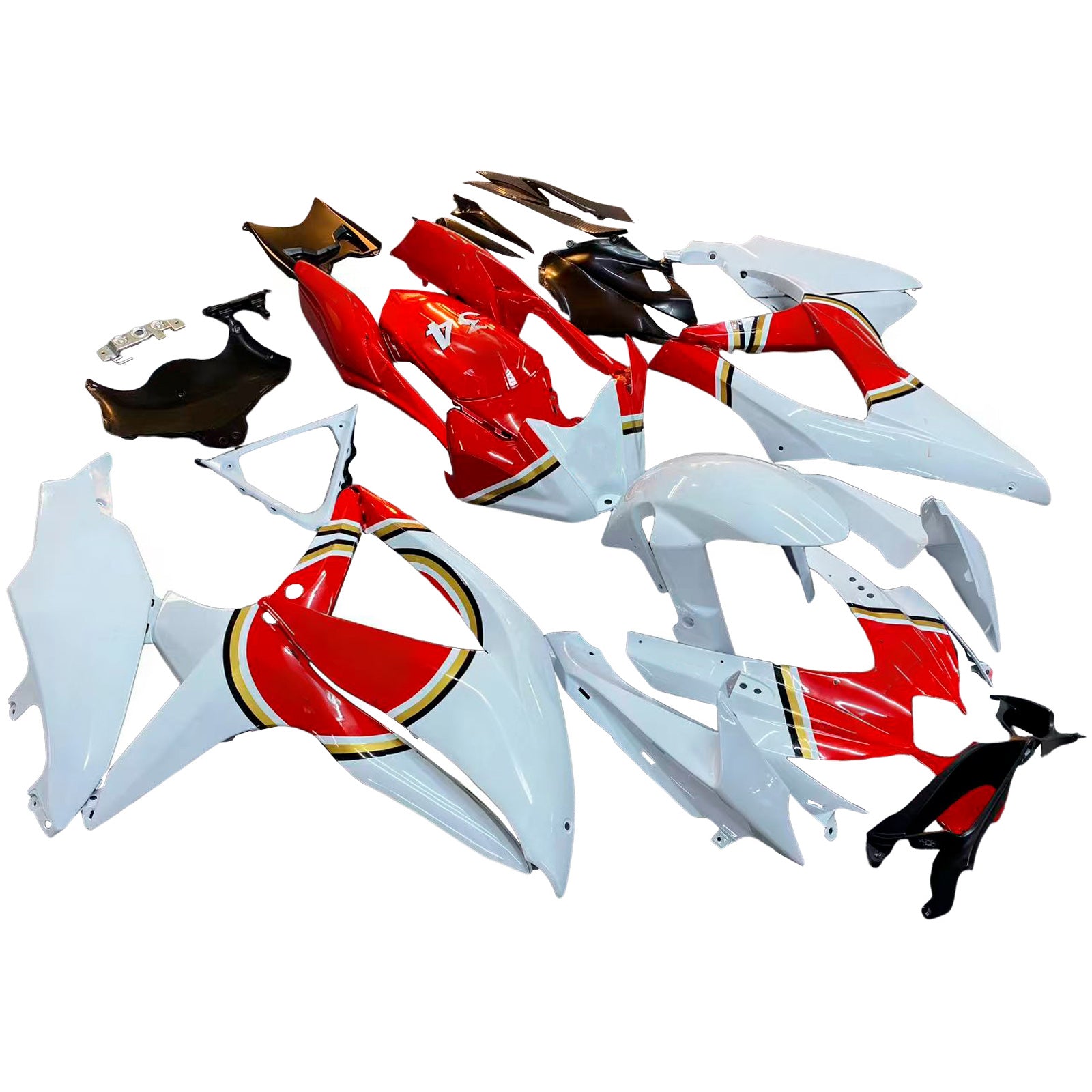 Fairings 2008-2010 Suzuki GSXR 600 750 White Red Lucky Strike Generic