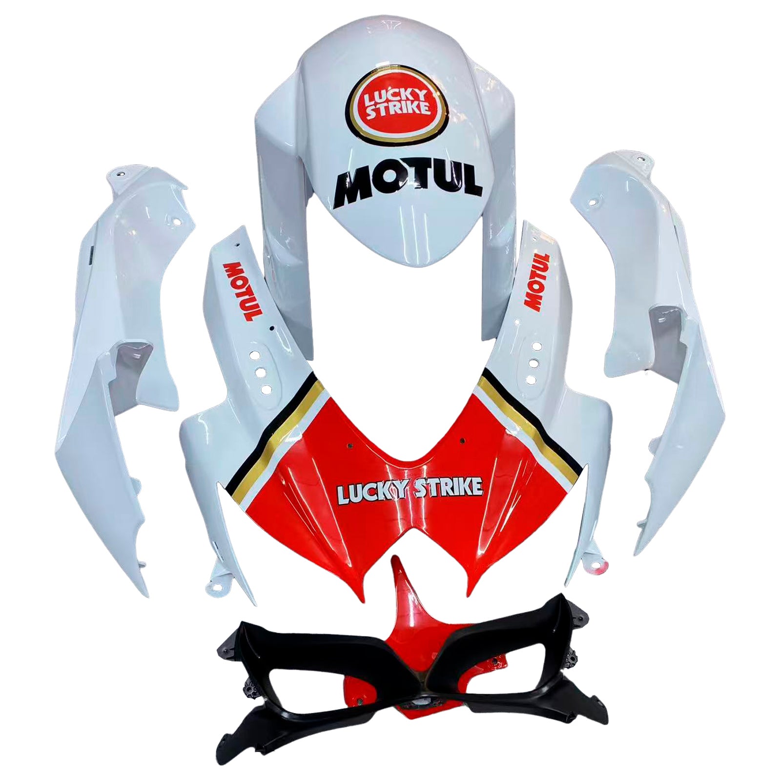 Fairings 2008-2010 Suzuki GSXR 600 750 White Red Lucky Strike Generic