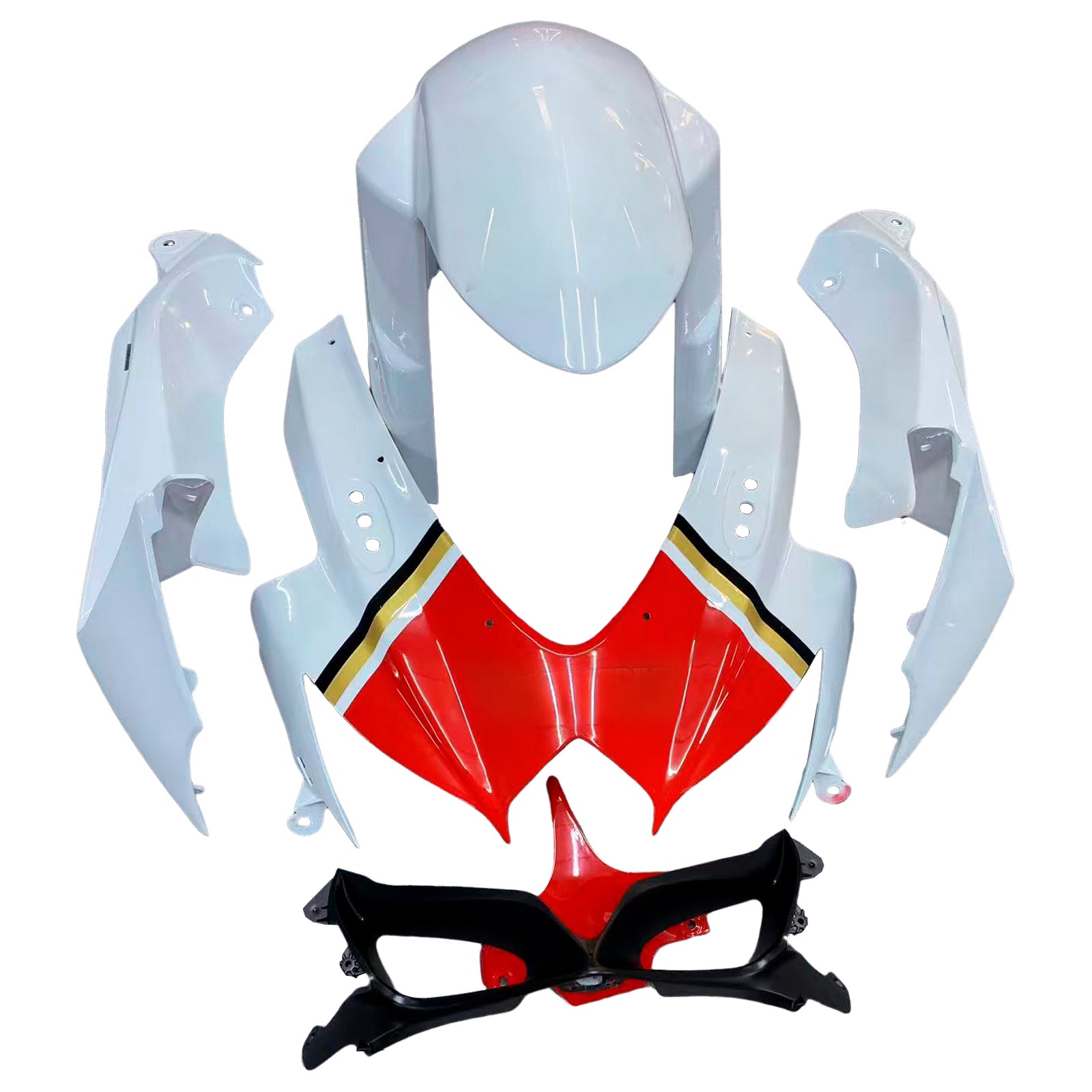 Fairings 2008-2010 Suzuki GSXR 600 750 White Red Lucky Strike Generic
