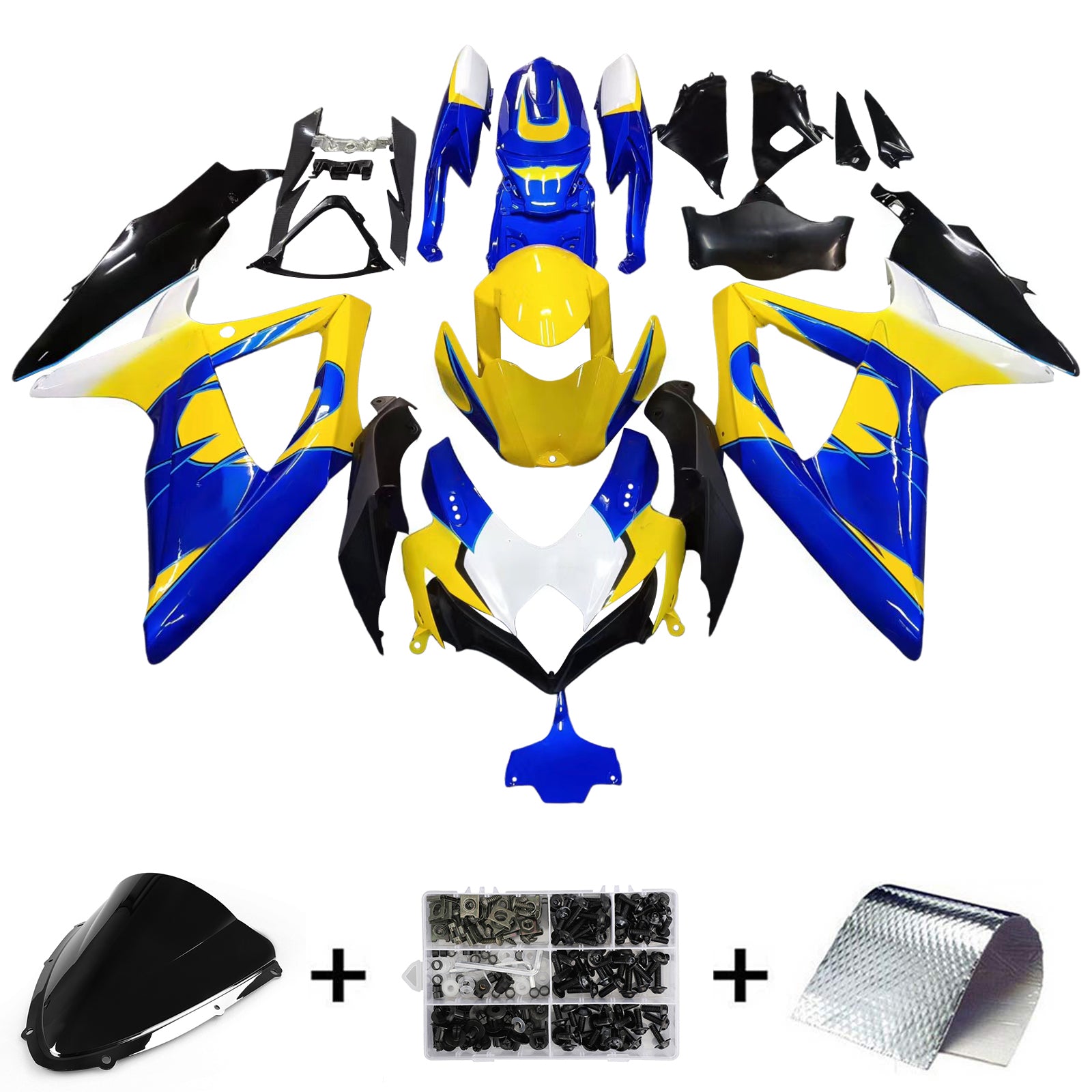 Fairings 2008-2010 Suzuki GSXR 600 750 Yellow Blue Alstare Corona