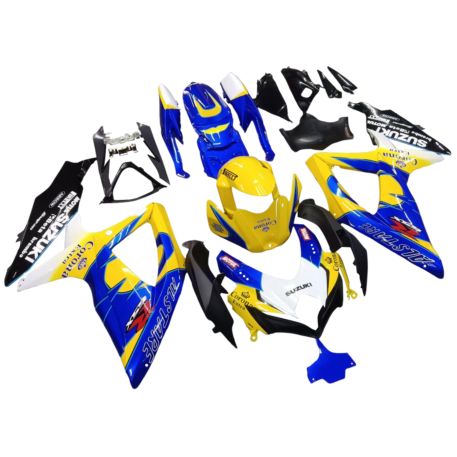 Fairings 2008-2010 Suzuki GSXR 600 750 Yellow Blue Alstare Corona