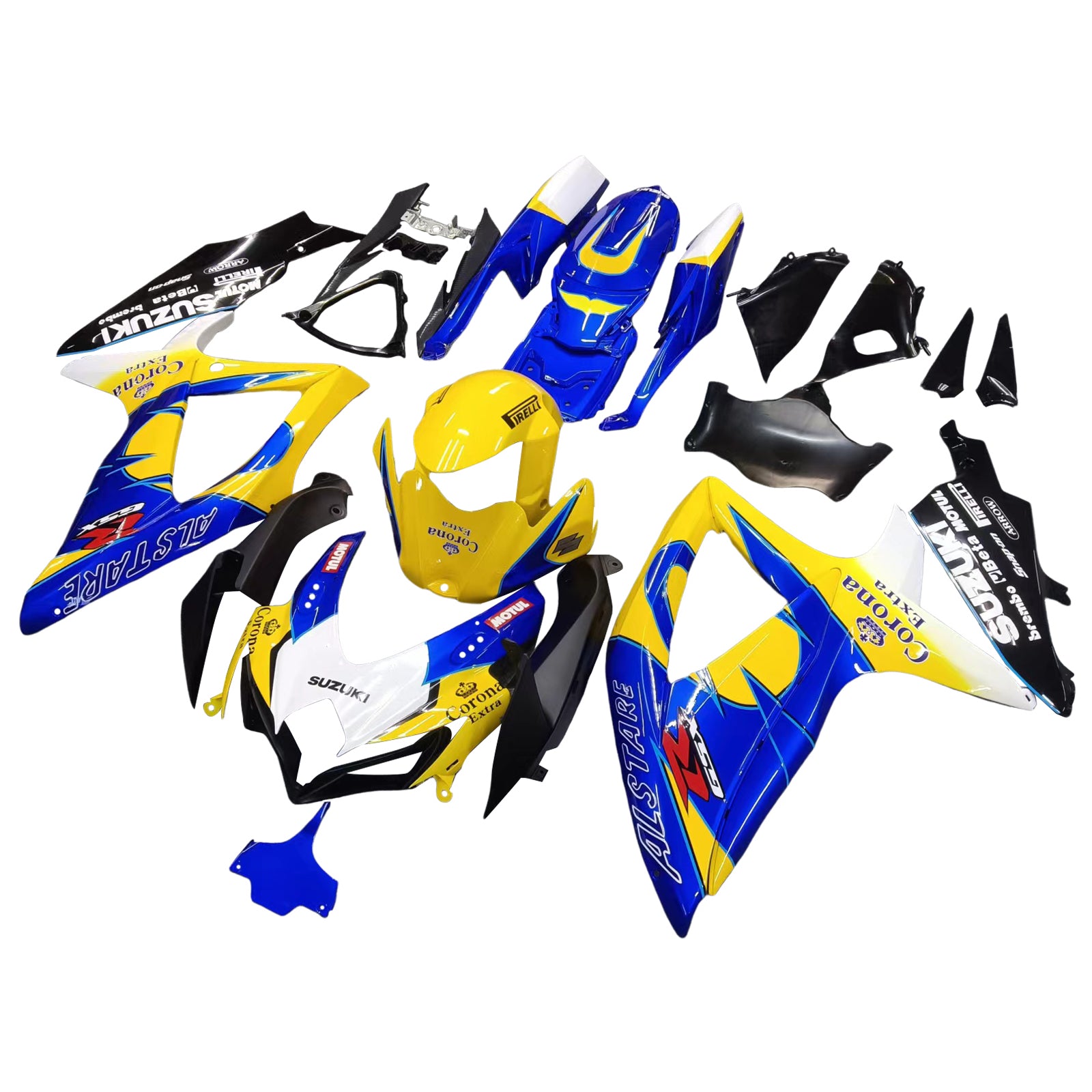 Fairings 2008-2010 Suzuki GSXR 600 750 Yellow Blue Alstare Corona