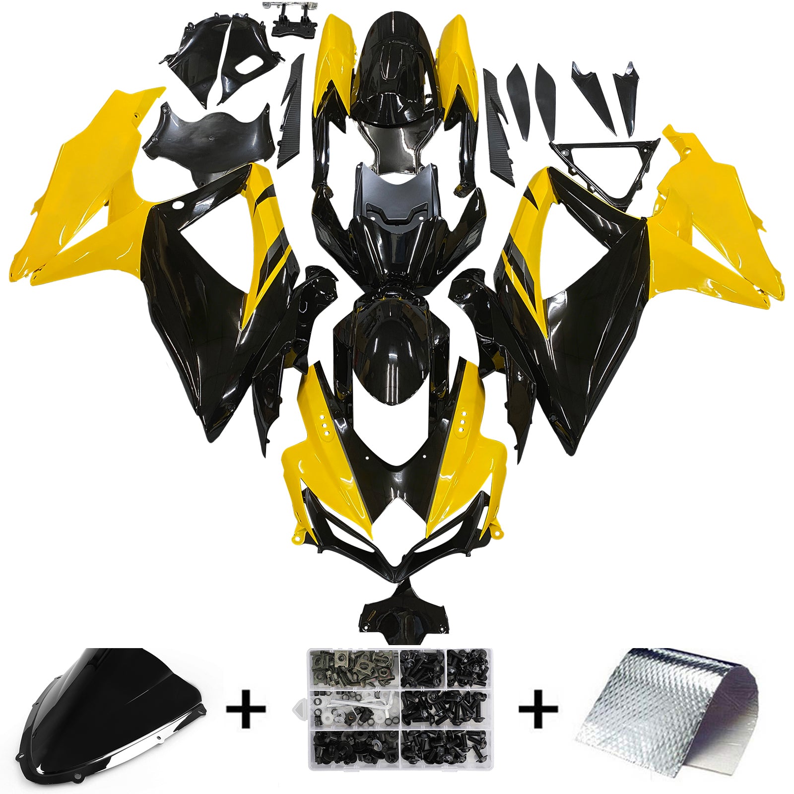 Fairings 2008-20 10Suzuki GSXR 600 750 Black & Yellow GSXR