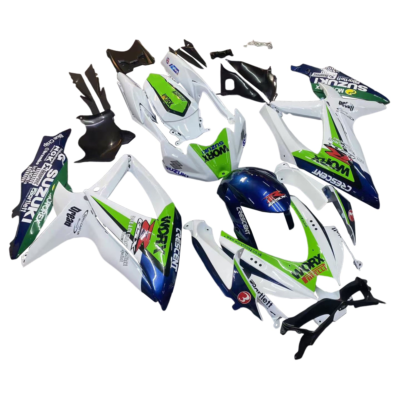 Fairings 2008-2010 Suzuki GSXR 600 750 Multi-Color Worx Generic