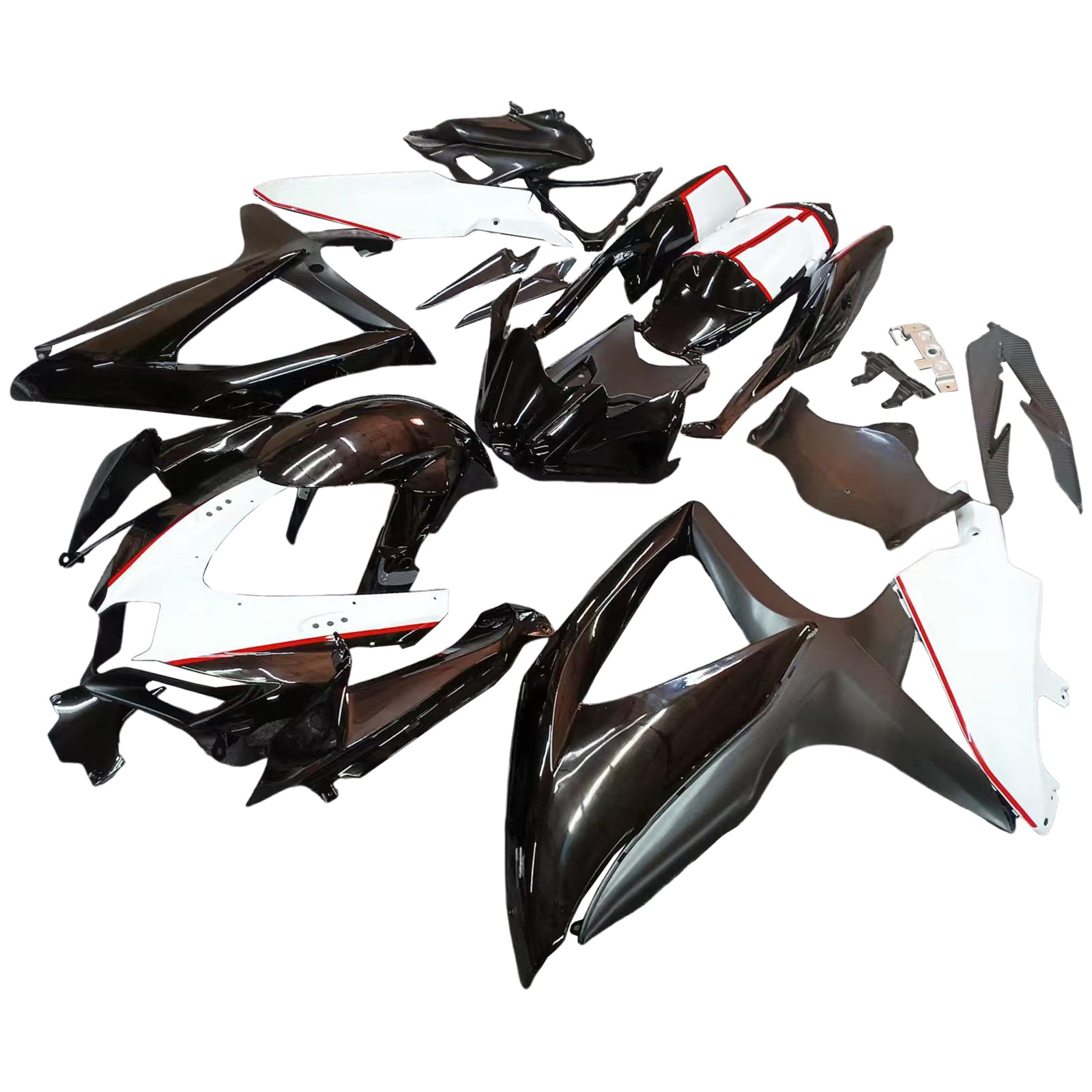 Fairings 2008-2010 Suzuki GSXR 600 750 Black White GSXR Generic