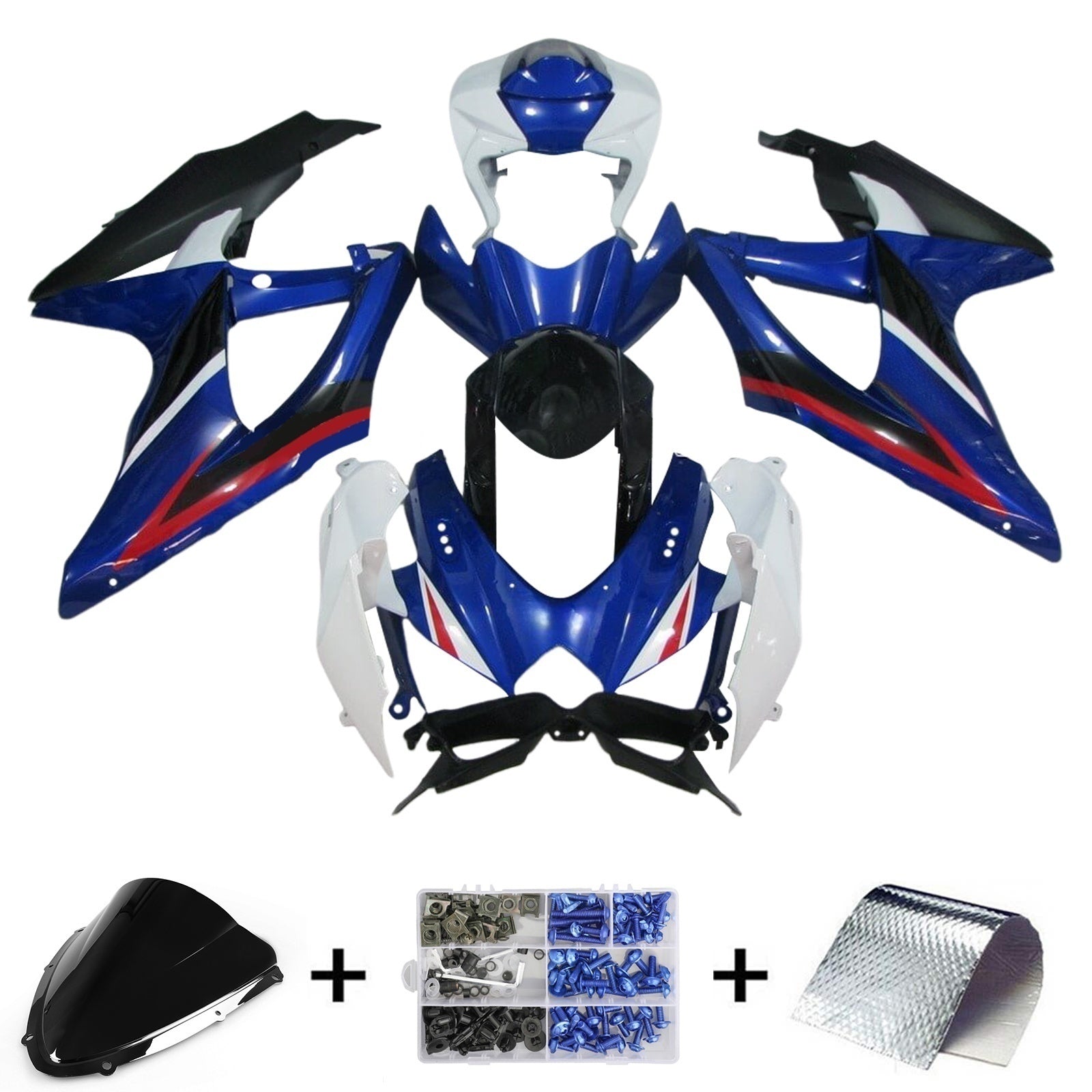 Amotopart Suzuki GSXR 600/750 2008-2010 K8 Fairing Kit Bodywork Plastic ABS