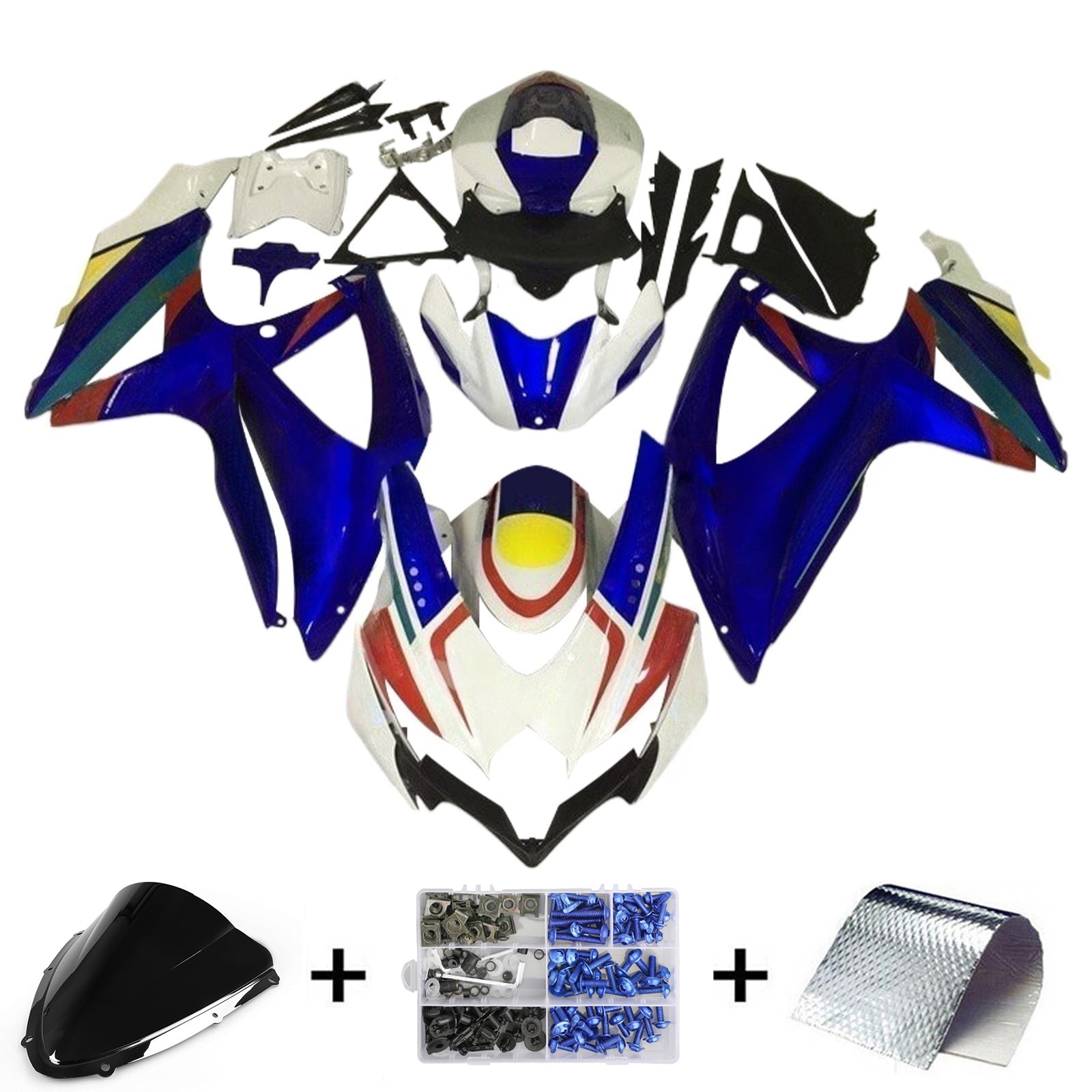 Amotopart Suzuki GSXR 600/750 2008-2010 K8 Fairing Kit Bodywork Plastic ABS