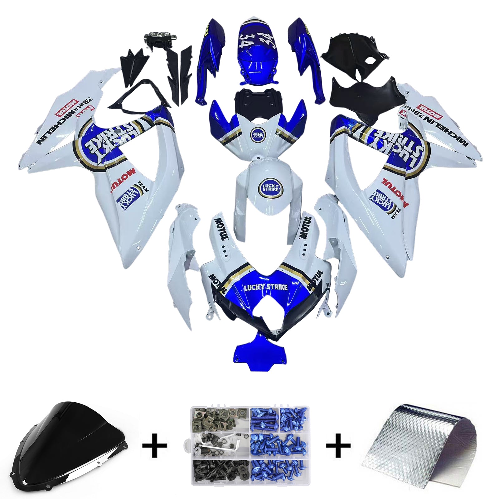 Amotopart Suzuki GSXR 600/750 2008-2010 K8 Fairing Kit Bodywork Plastic ABS