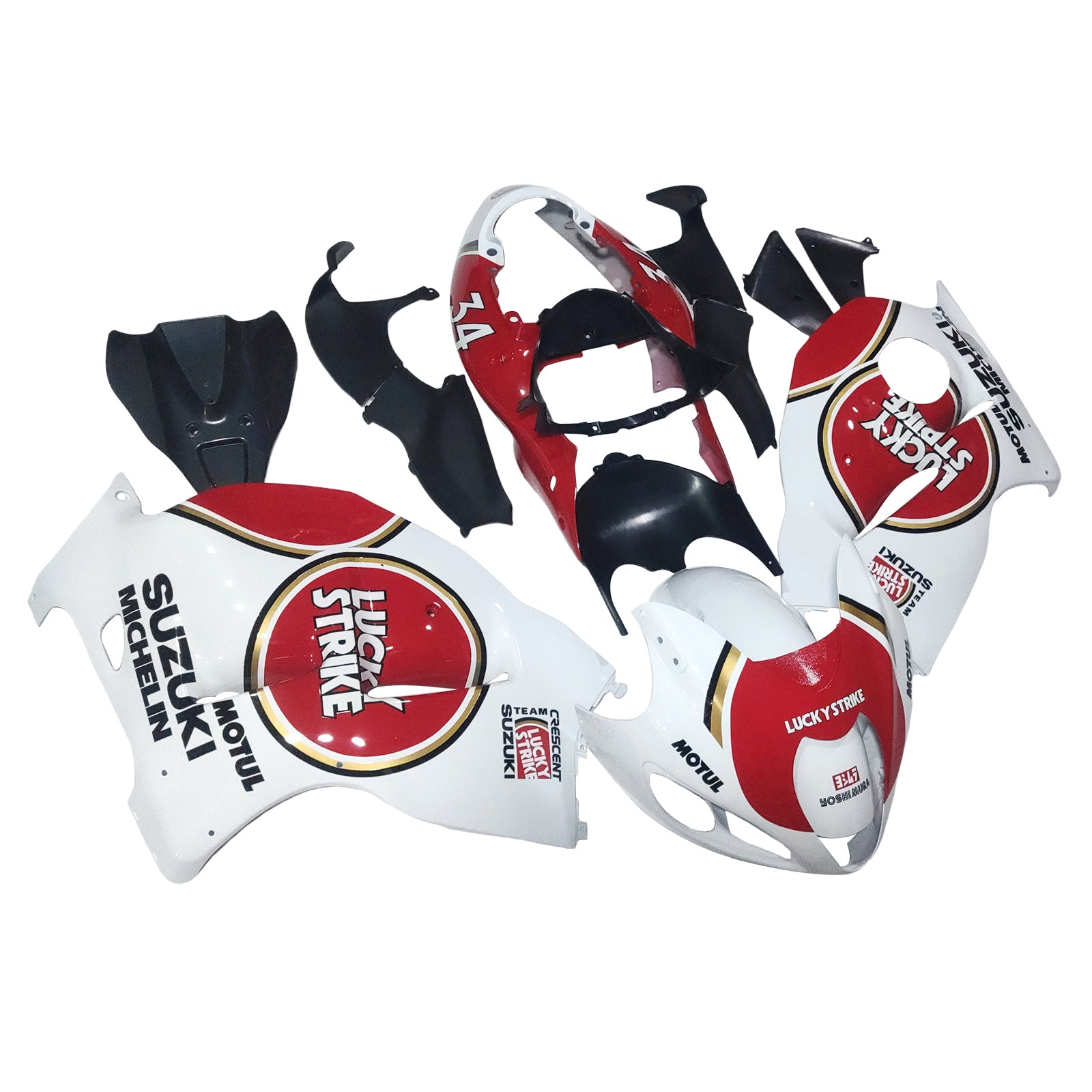 Fairings 1999-2007 Suzuki GSX1300 Hayabusa White & Red Lucky Strike Generic