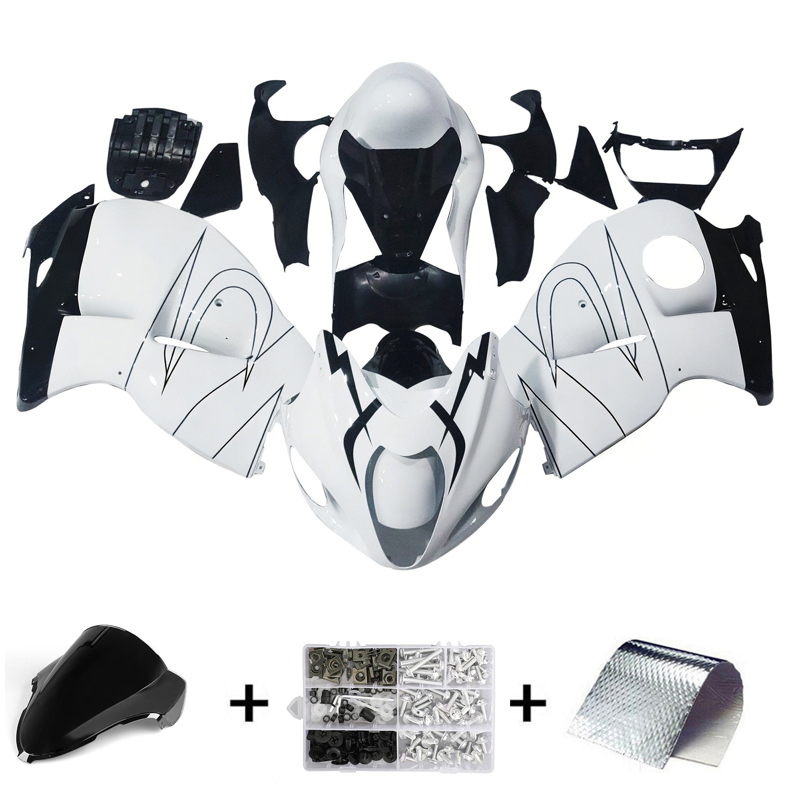 Fairings 1999-2007 Suzuki GSX1300 Hayabusa White Alstare Corona Generic