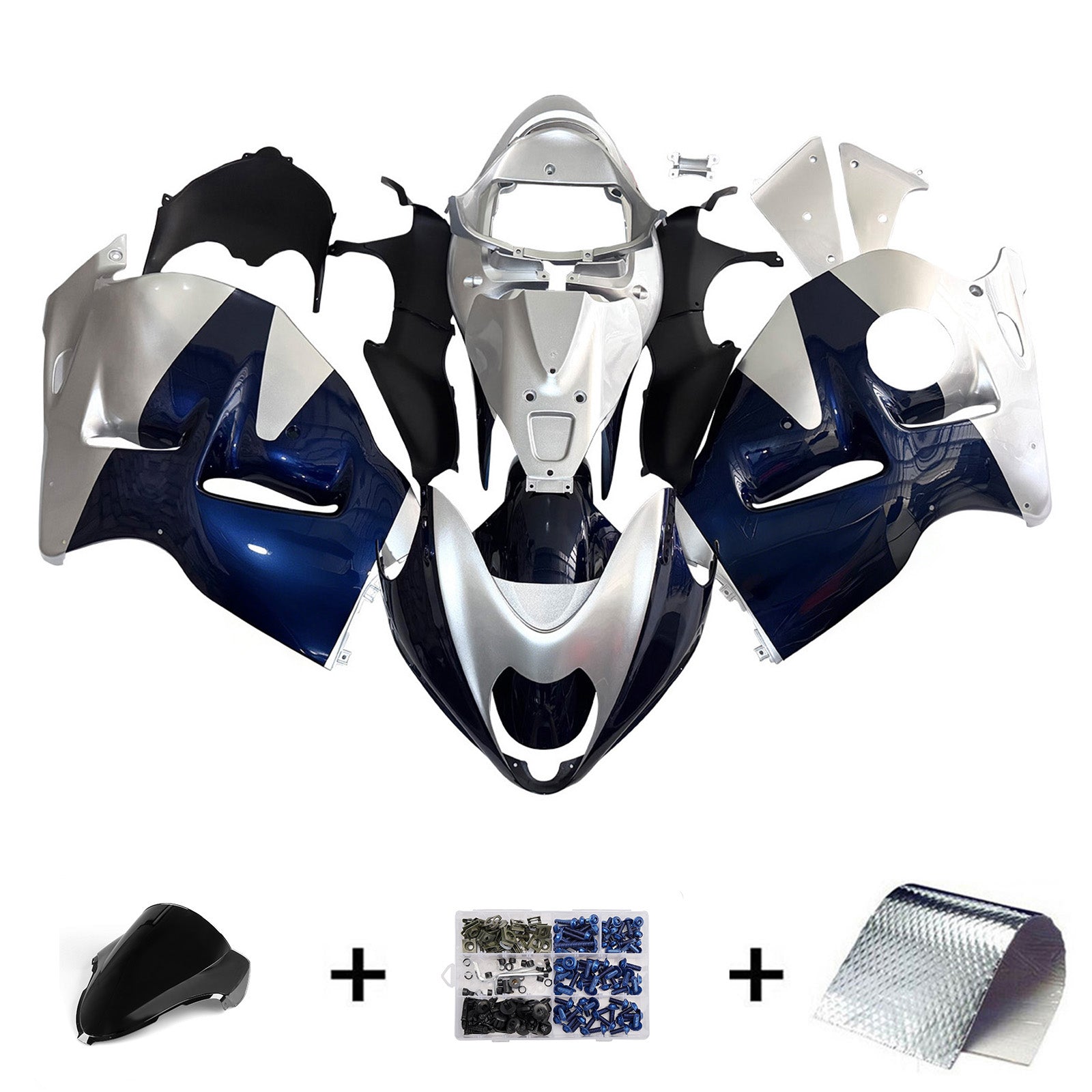 Fairings 1999-2007 Suzuki GSX1300 Hayabusa Blue and Silver Hayabusa Generic