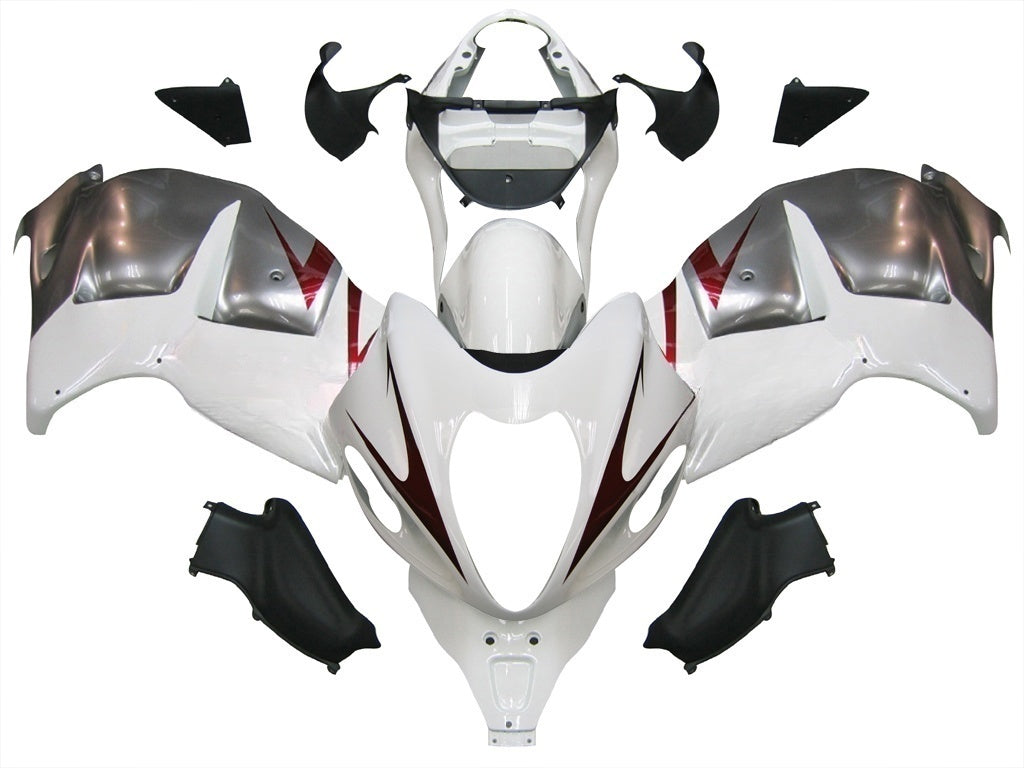페어링 1999-2007 스즈키 GSX1300 하야부사 화이트 & 실버 하야부사 제네릭