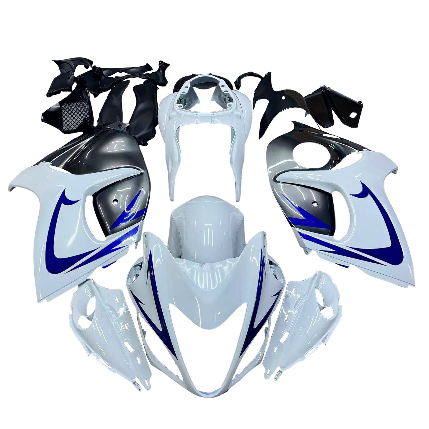 Carenados 2008-2020 Suzuki GSX 1300 Hayabusa Blanco Gris Azul Genérico