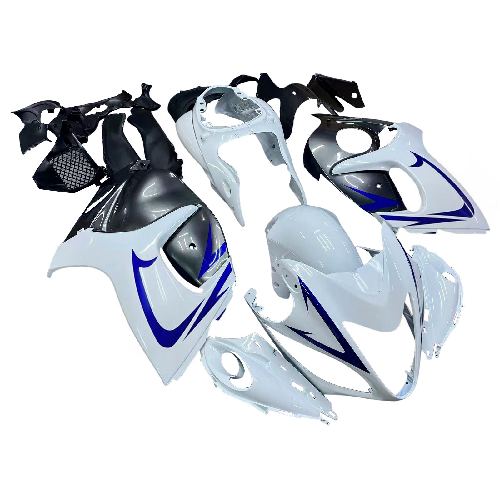 Carenados 2008-2020 Suzuki GSX 1300 Hayabusa Blanco Gris Azul Genérico