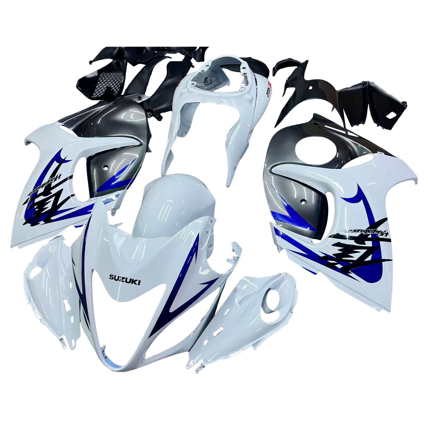 Carenados 2008-2020 Suzuki GSX 1300 Hayabusa Blanco Gris Azul Genérico