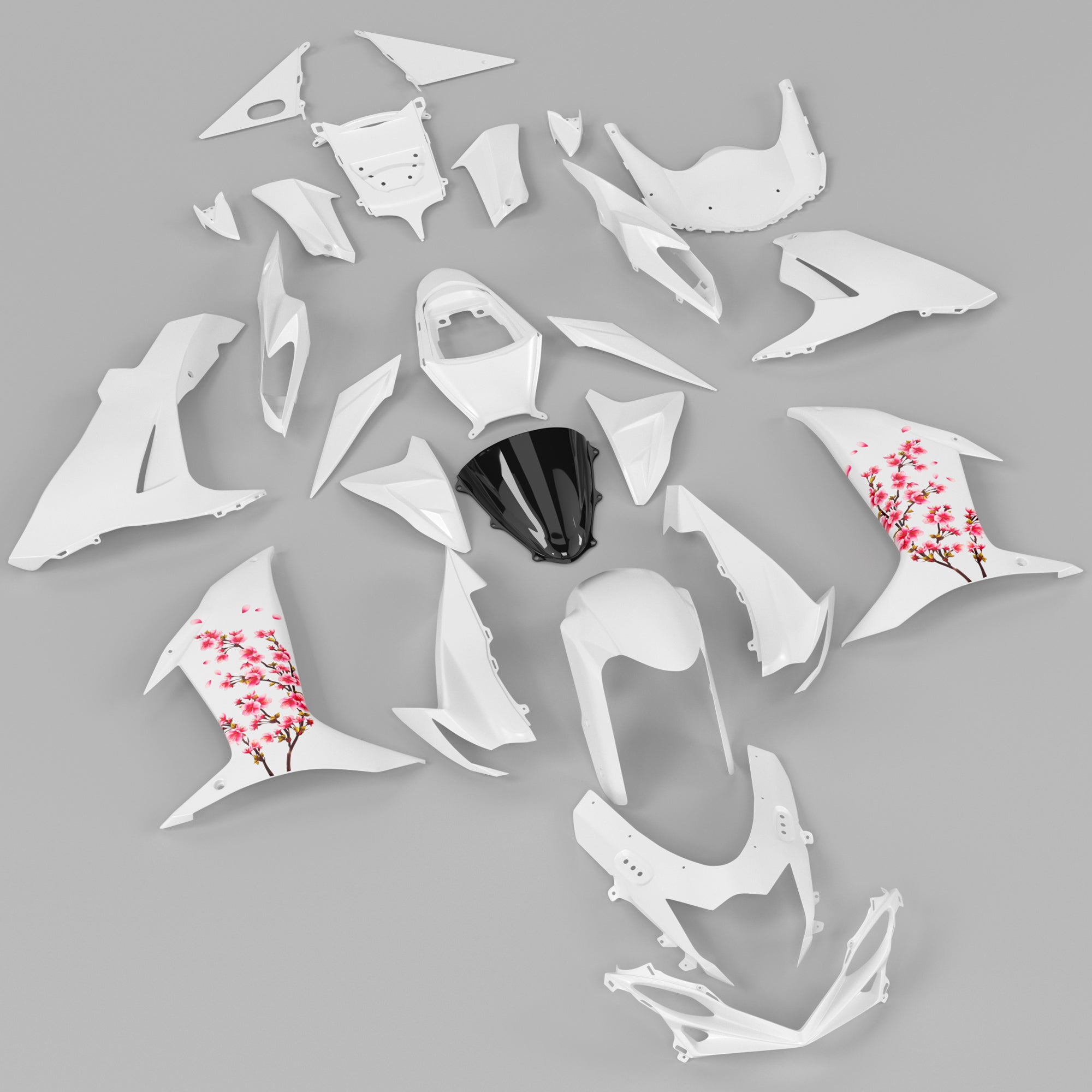 White Injection Fairing Kit Bodywork Plastic ABS For Suzuki GSXR 600/750 2011-2026 K11