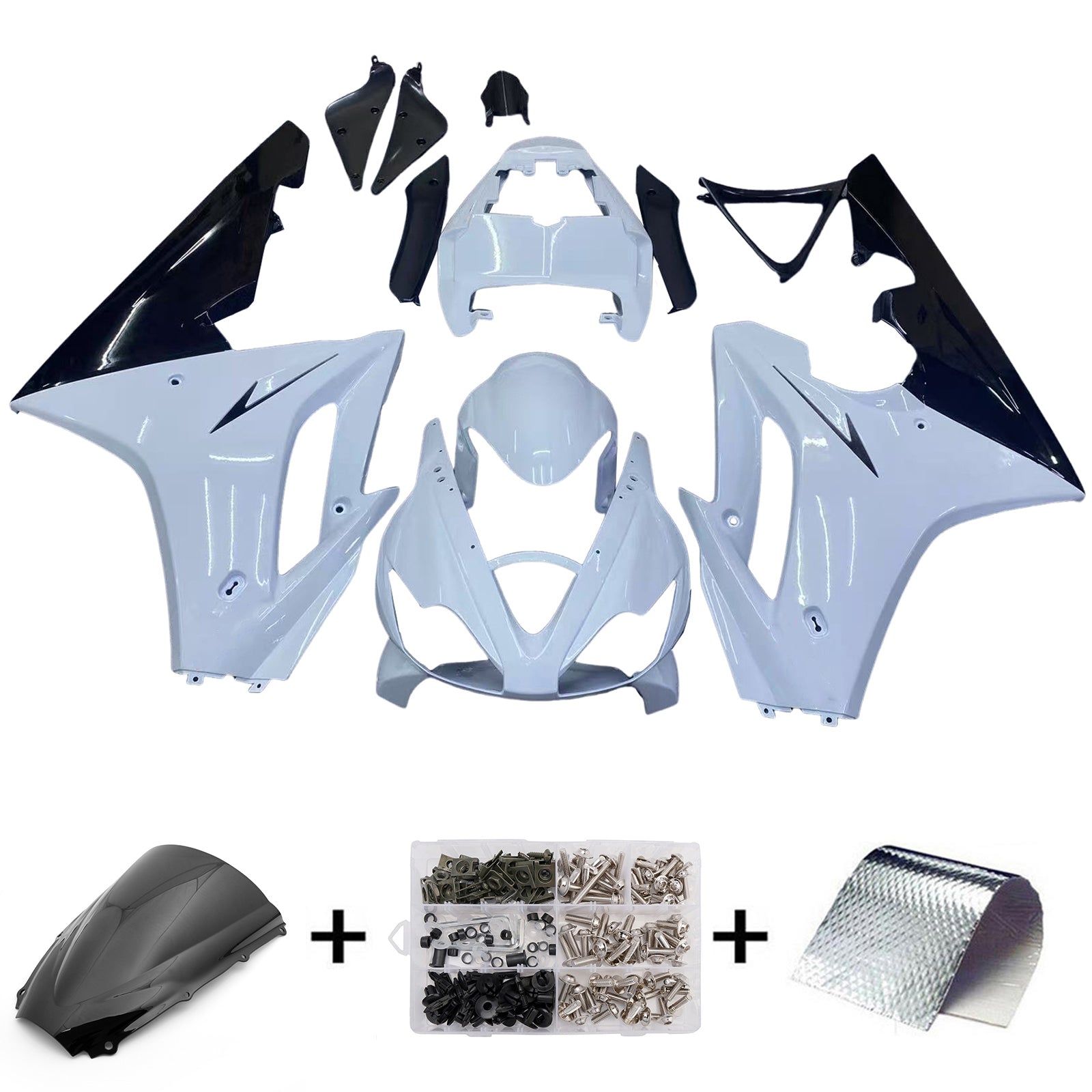 Fairings 2006-2008 Triumph Daytona 675 White Black Daytona Generic
