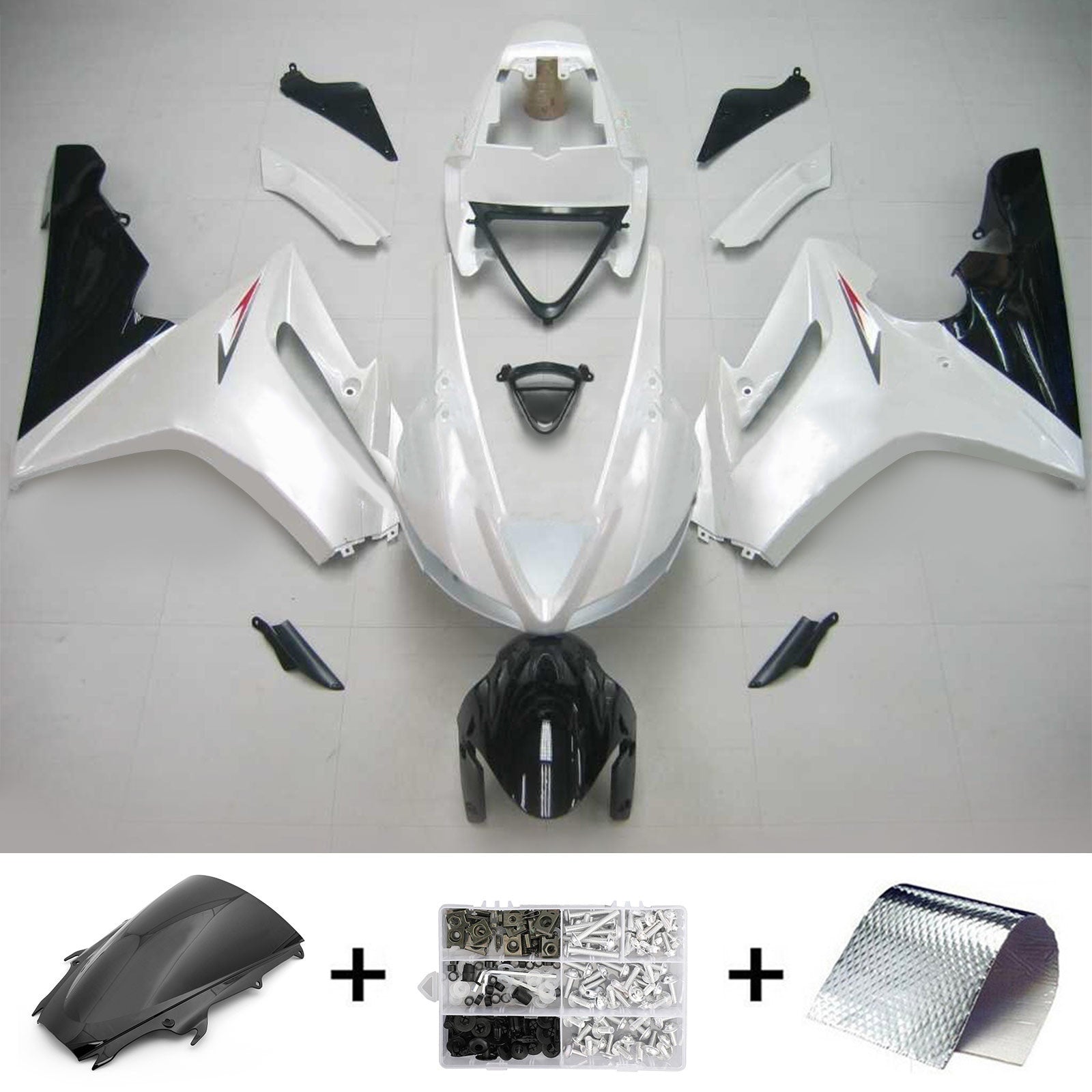 Fairings 2009-2012 Triumph Daytona 675 White Black Daytona Generic