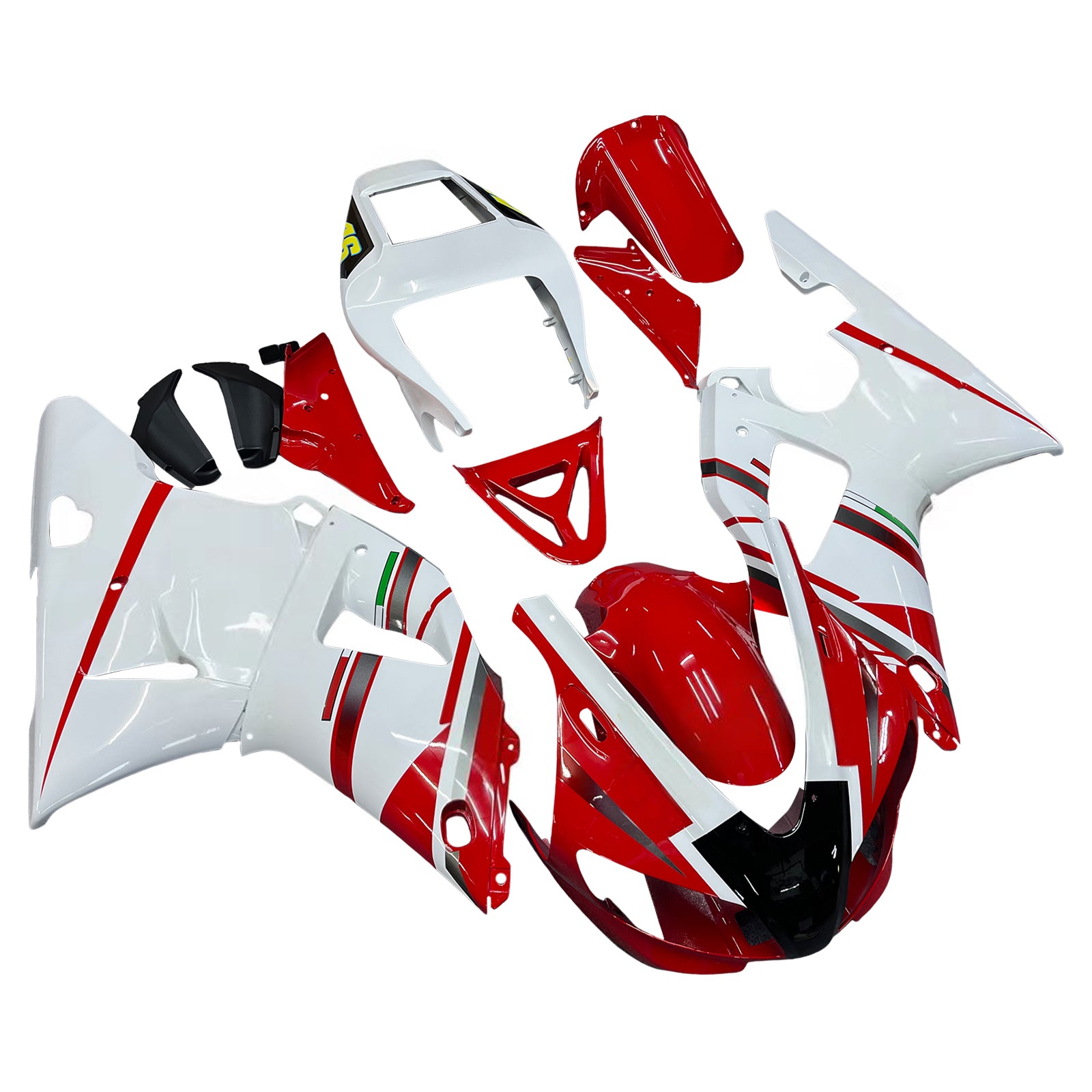 Fairings 1998-1999 Yamaha YZF-R1 Red White No.46 FIAT R1 Generic